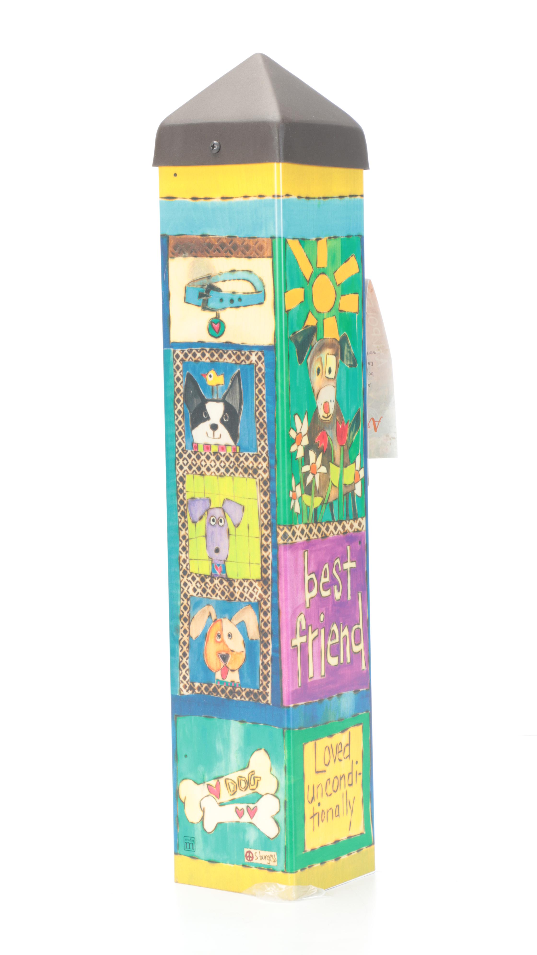 4 Sisters Applique and Other Crewel Accent Pillows With Art Poles Garden Décor