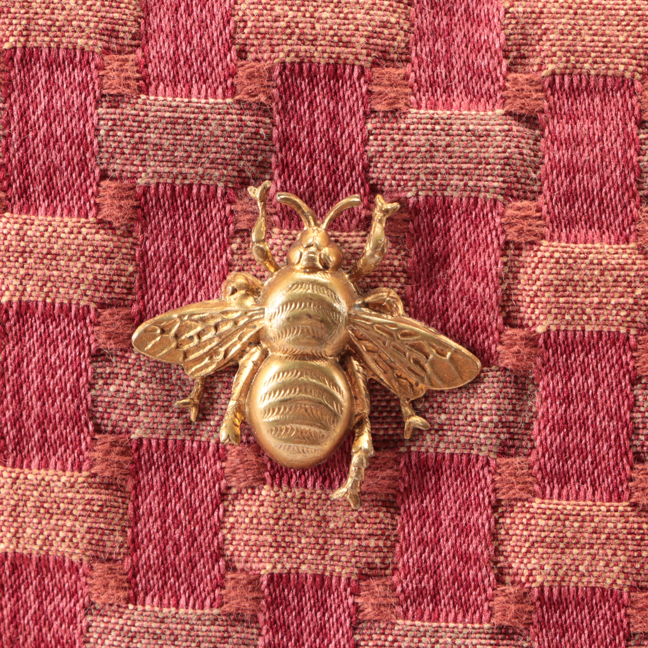 Floral Embroidered Fringed Accent Pillows with Bee Embellished Throw Pillow