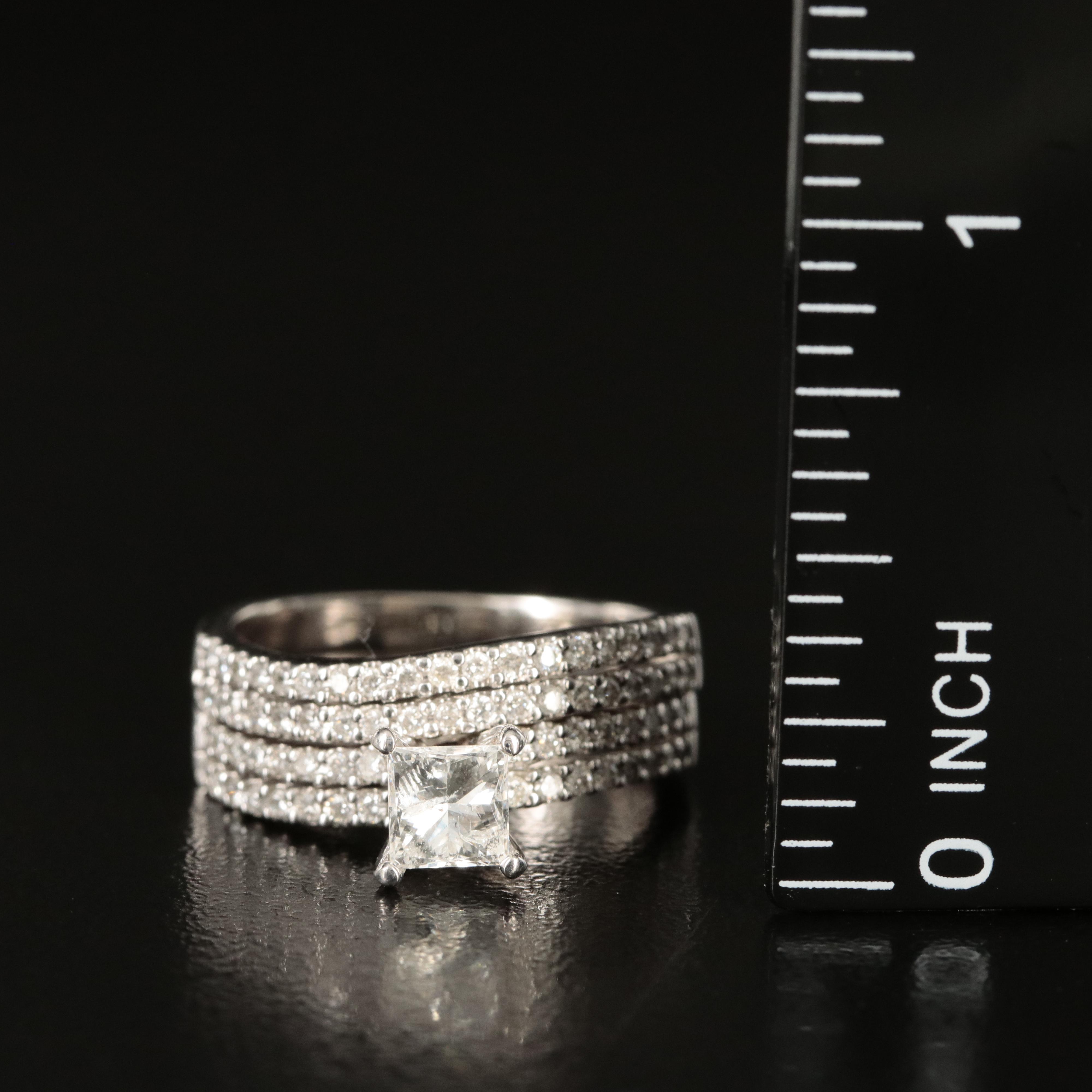 18K 1.02 CTW Diamond Ring and Band Set