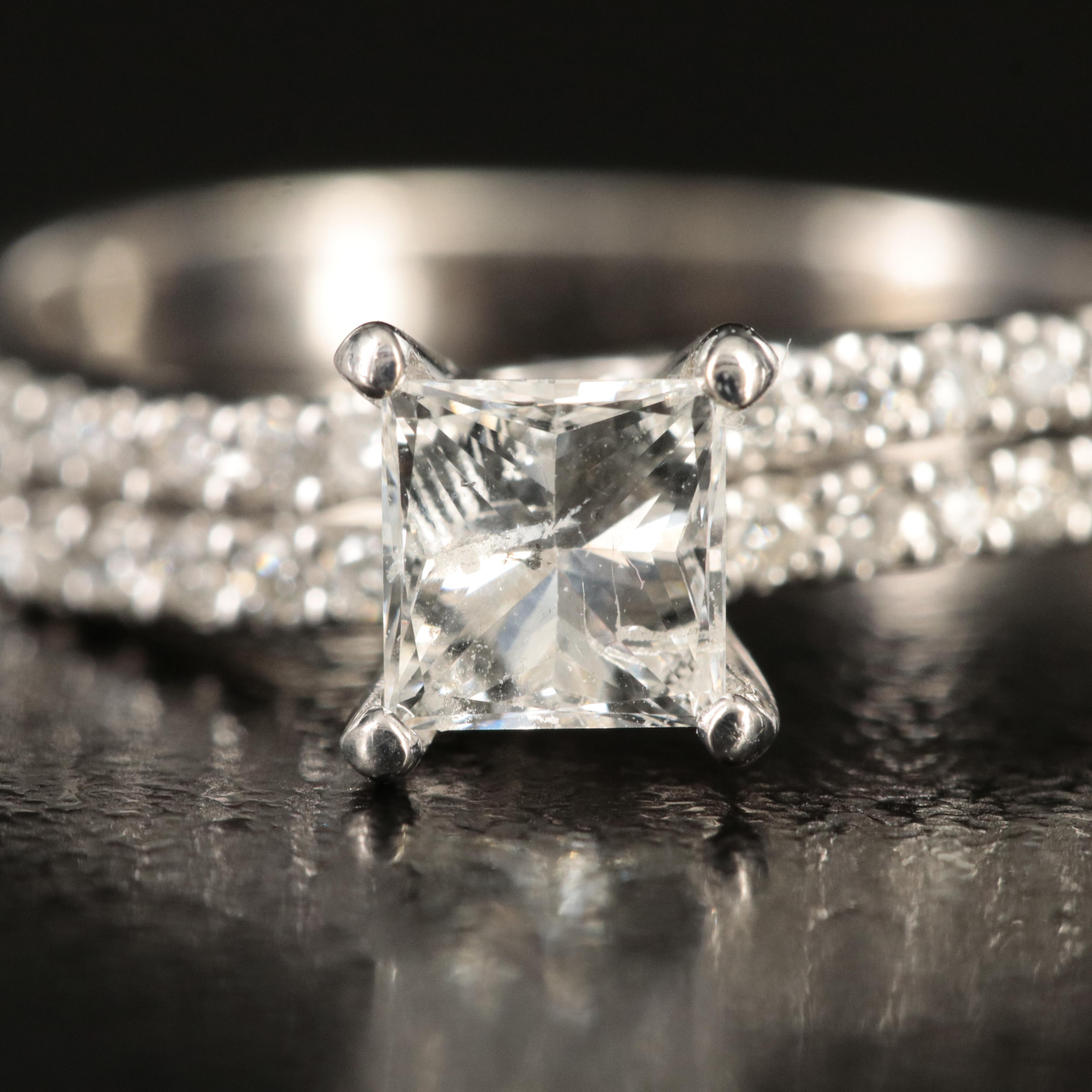 18K 1.02 CTW Diamond Ring and Band Set