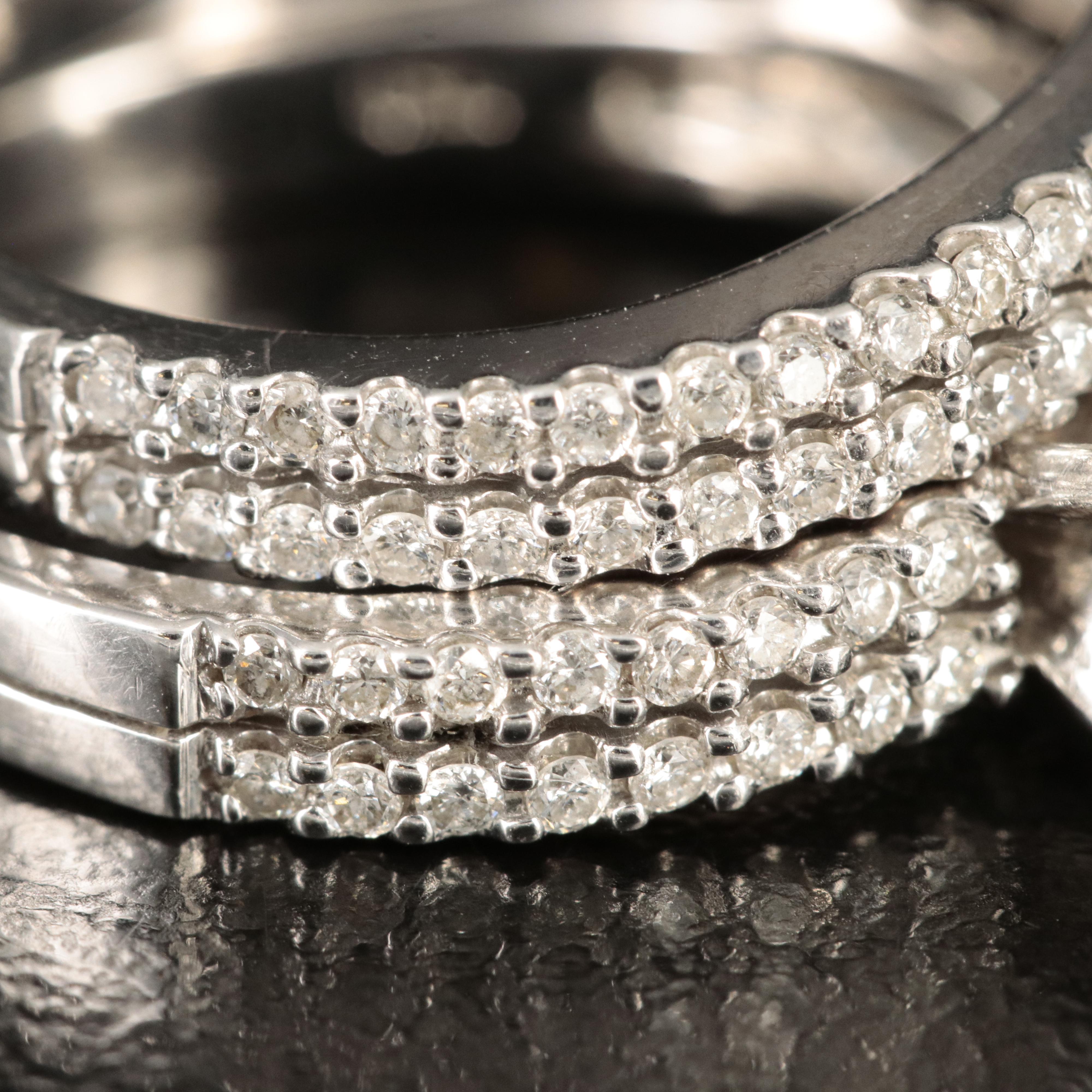 18K 1.02 CTW Diamond Ring and Band Set