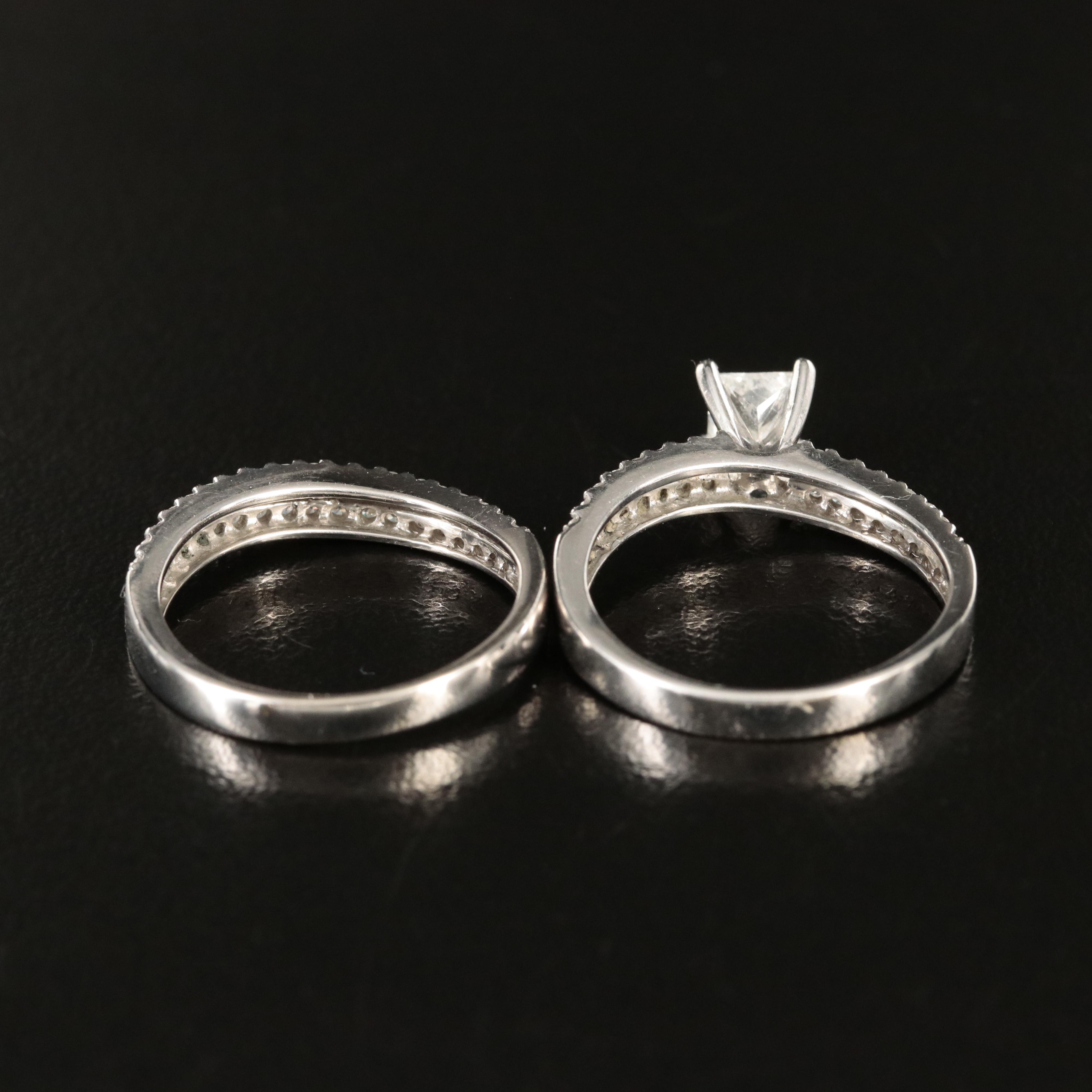 18K 1.02 CTW Diamond Ring and Band Set