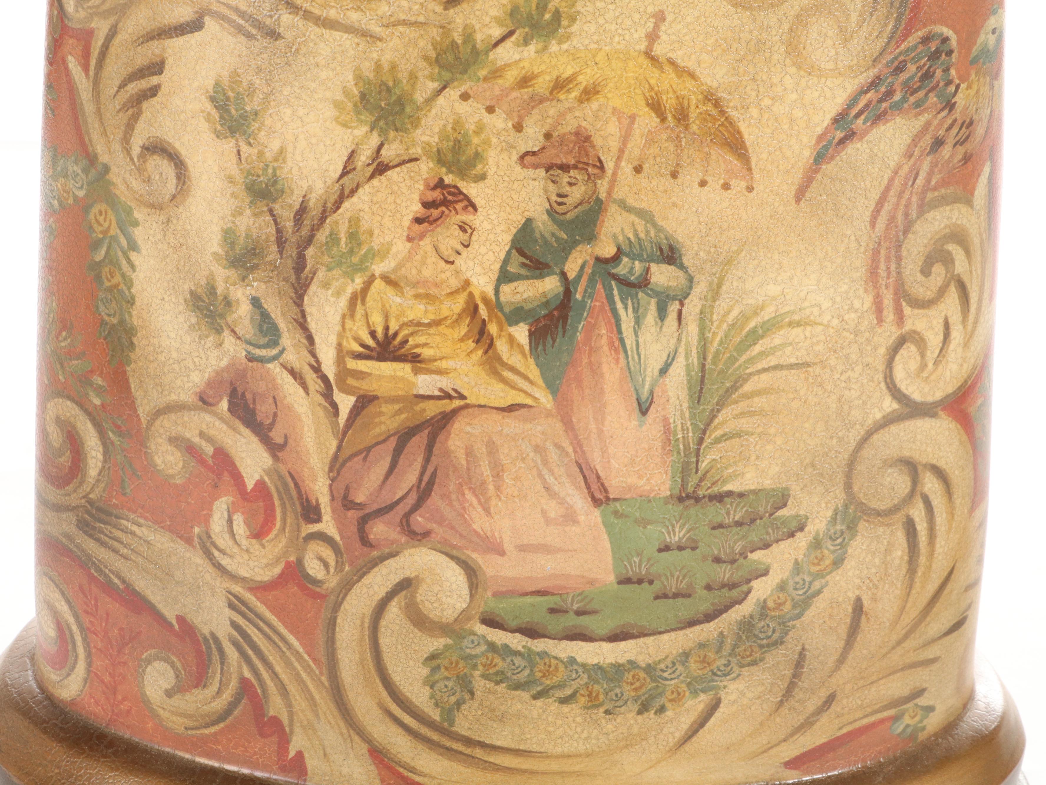 John-Richard Hand-Decorated Composite Lamp with Other Candlestick Table Lamps