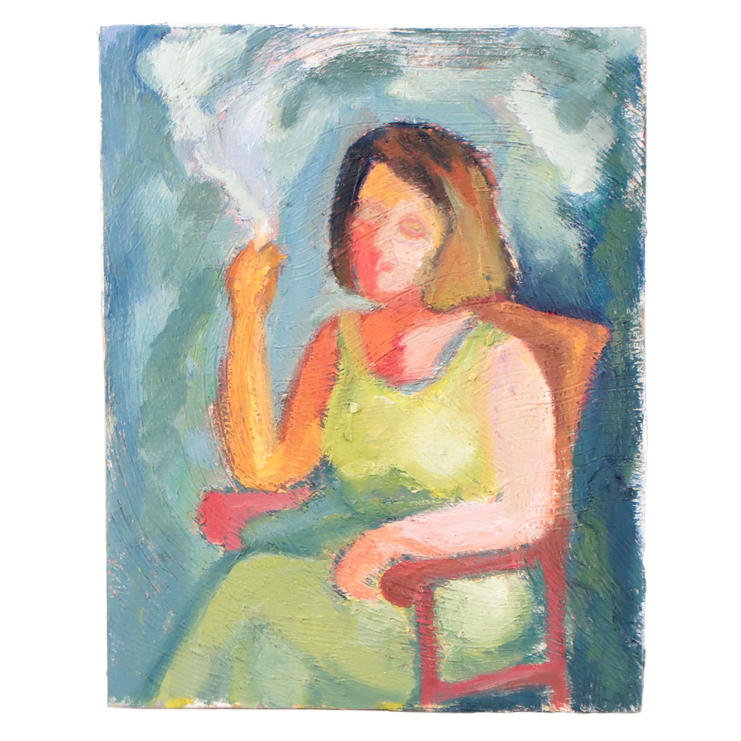 Marina Mozhayeva Oil Painting of Seated Figure, 2010