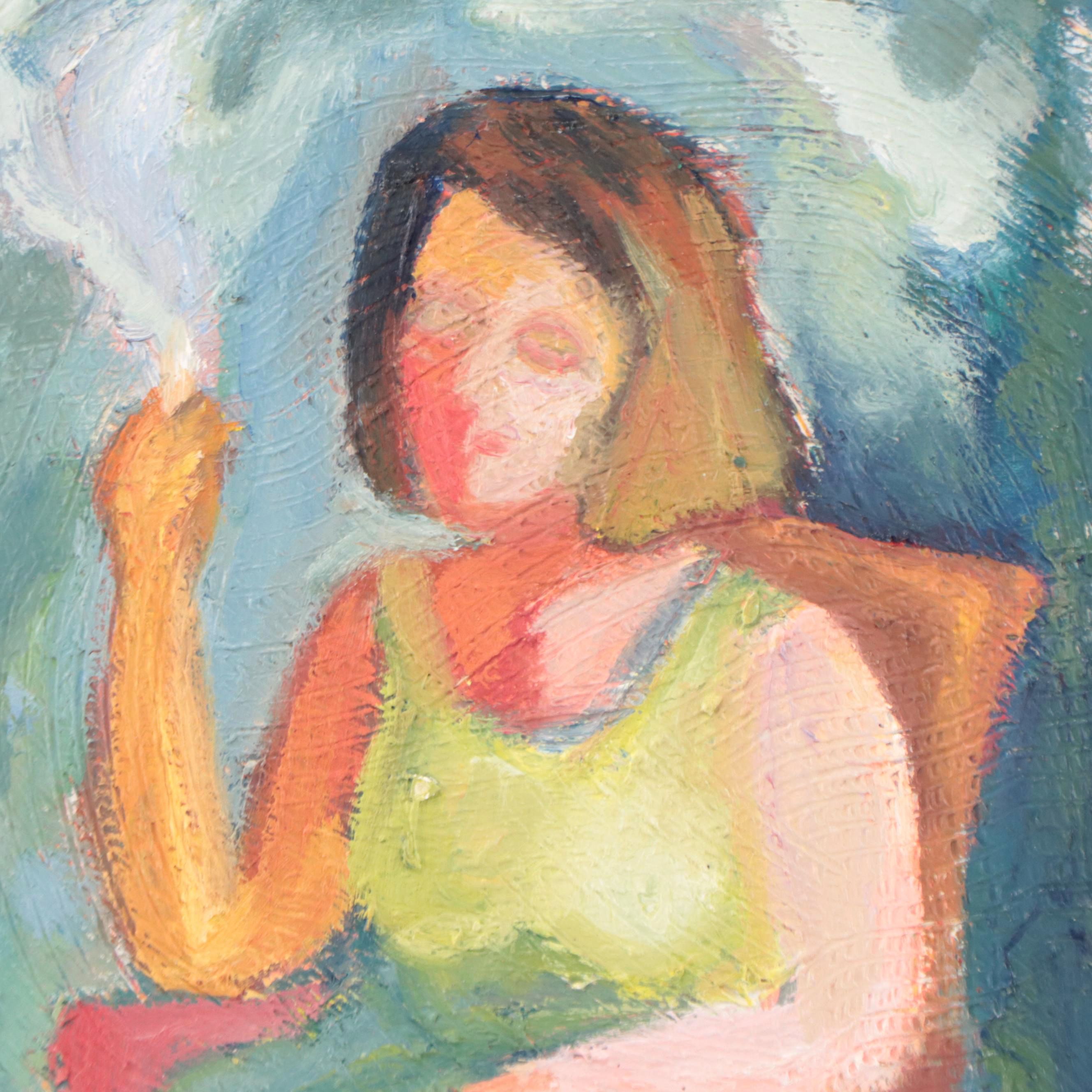 Marina Mozhayeva Oil Painting of Seated Figure, 2010