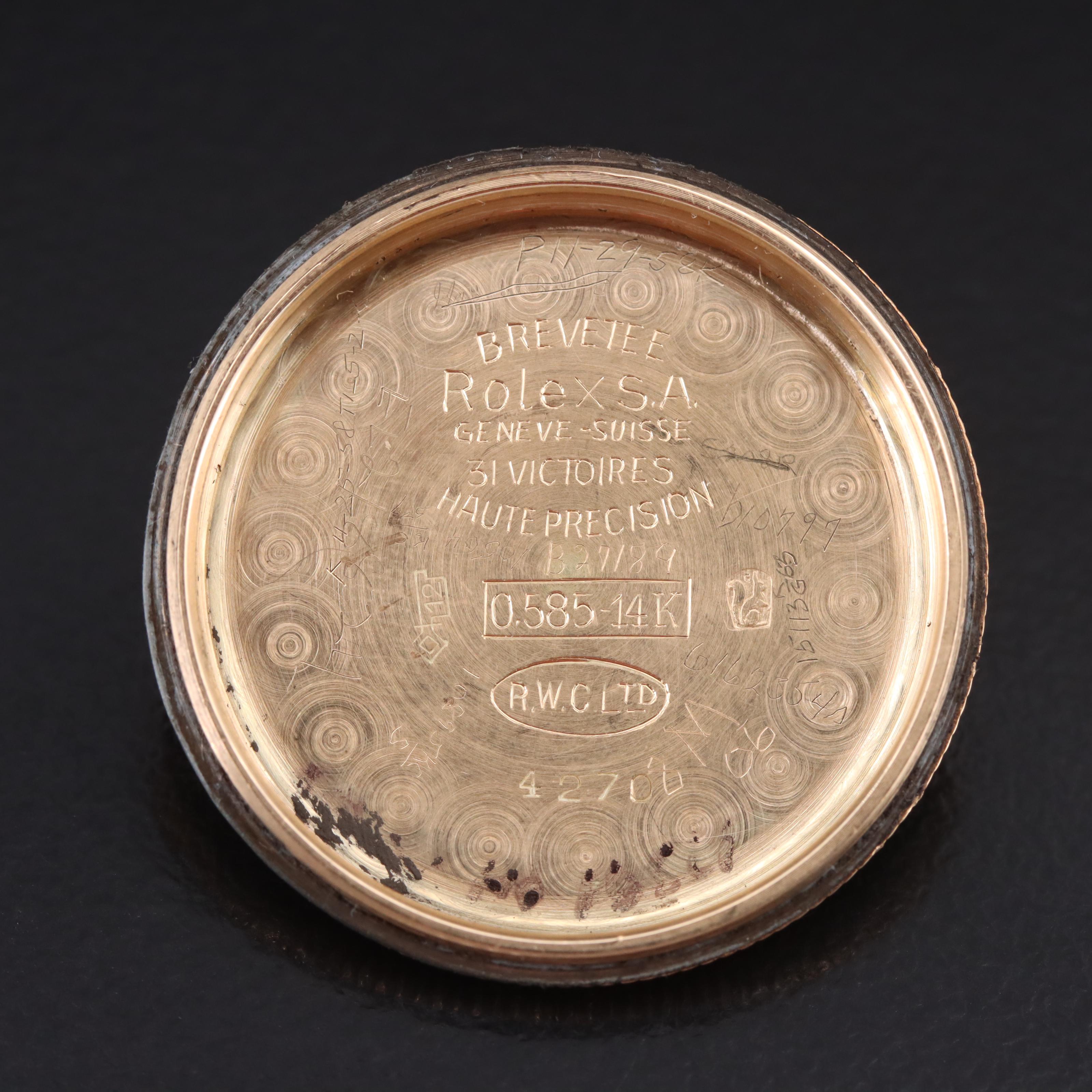 1940s Rolex Oyster Speedking 14K Precision Watch