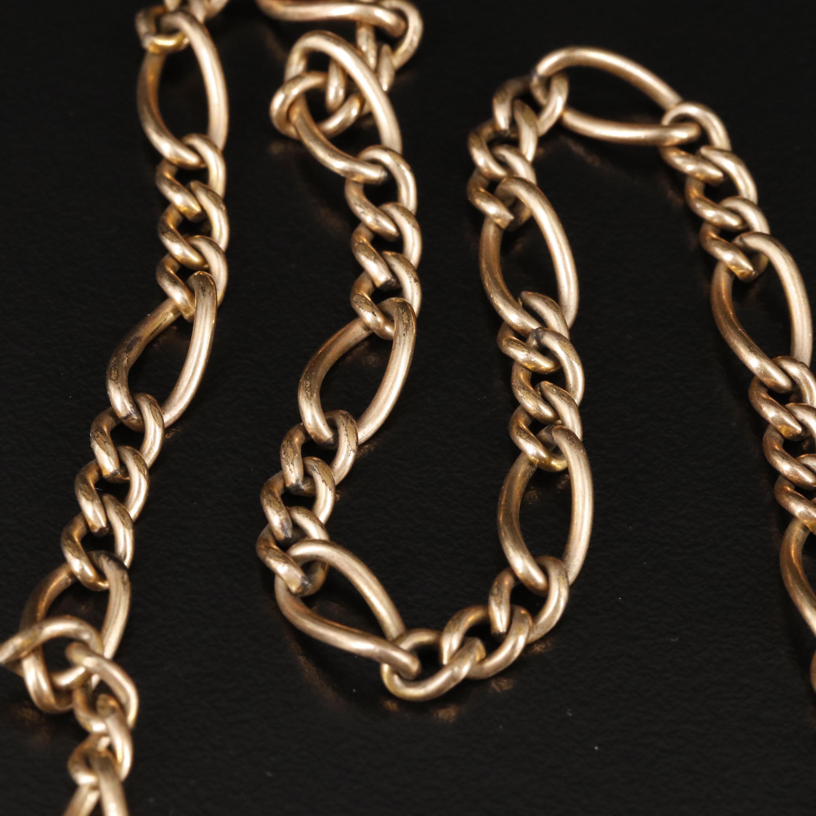 Waltham Pocket Watch with Figaro Chain and Pocket Knife Fob