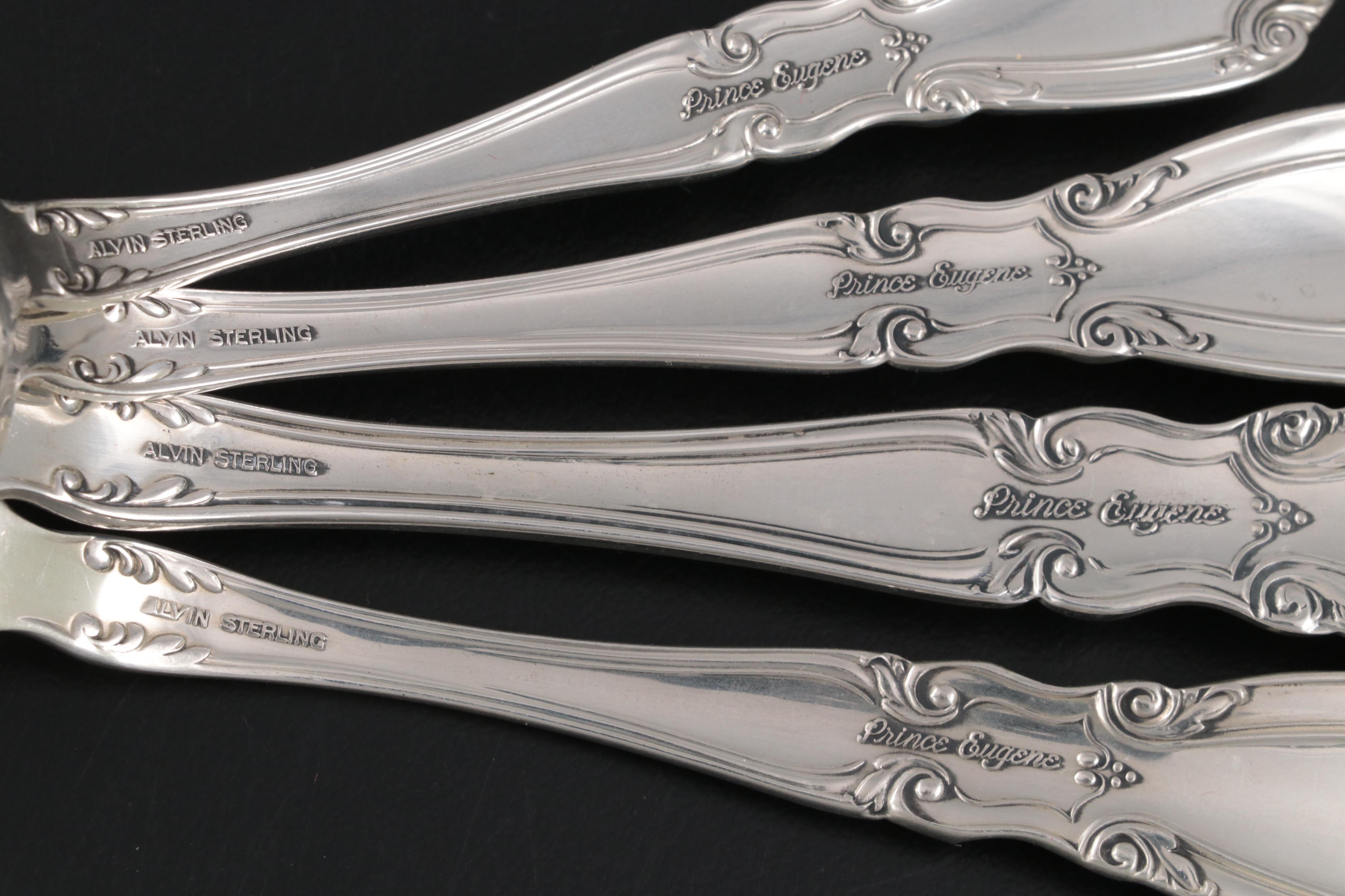 Alvin "Prince Eugene" Sterling Silver Flatware and Serving Utensils, 1950–1991