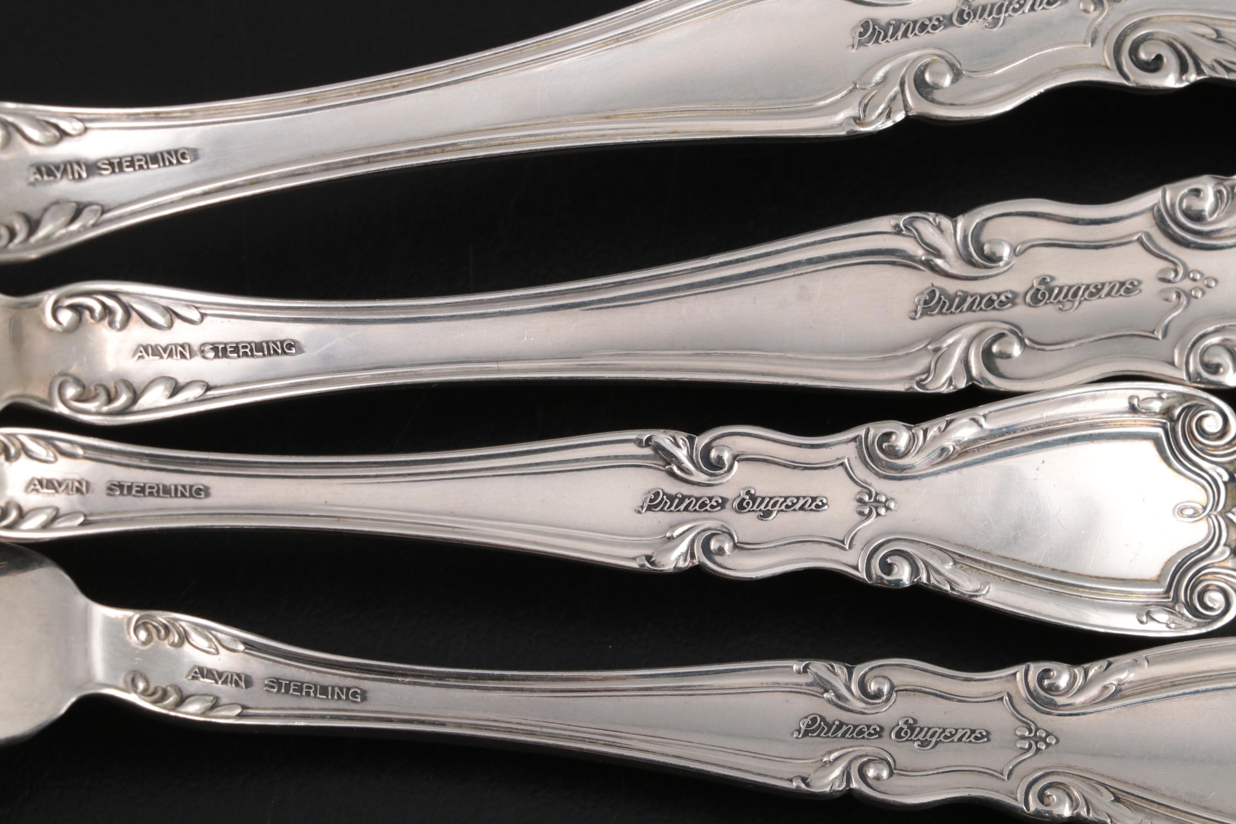 Alvin "Prince Eugene" Sterling Silver Flatware and Serving Utensils, 1950–1991