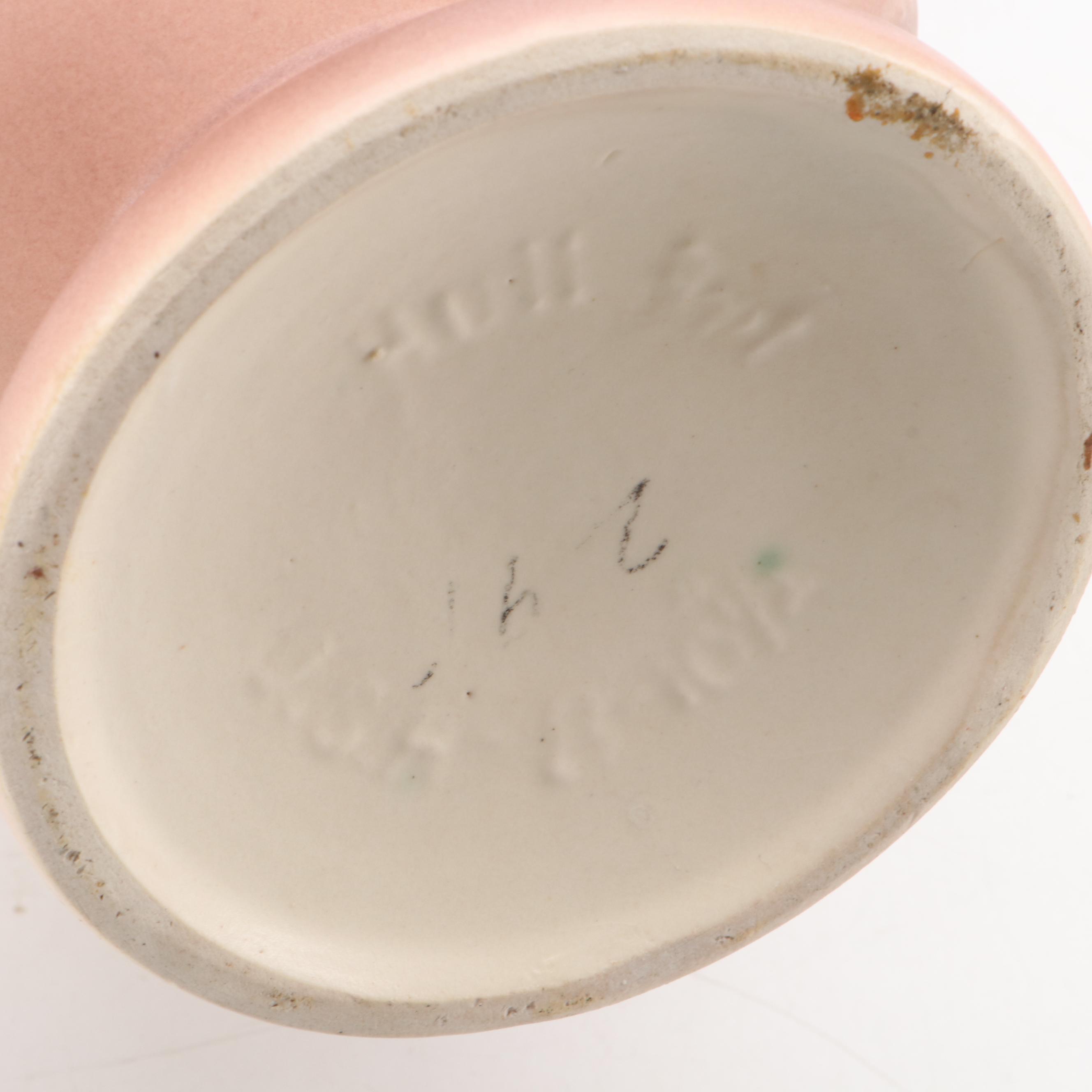 McCoy Creamer and Sugar with Weller and Hull Art Pottery Vases