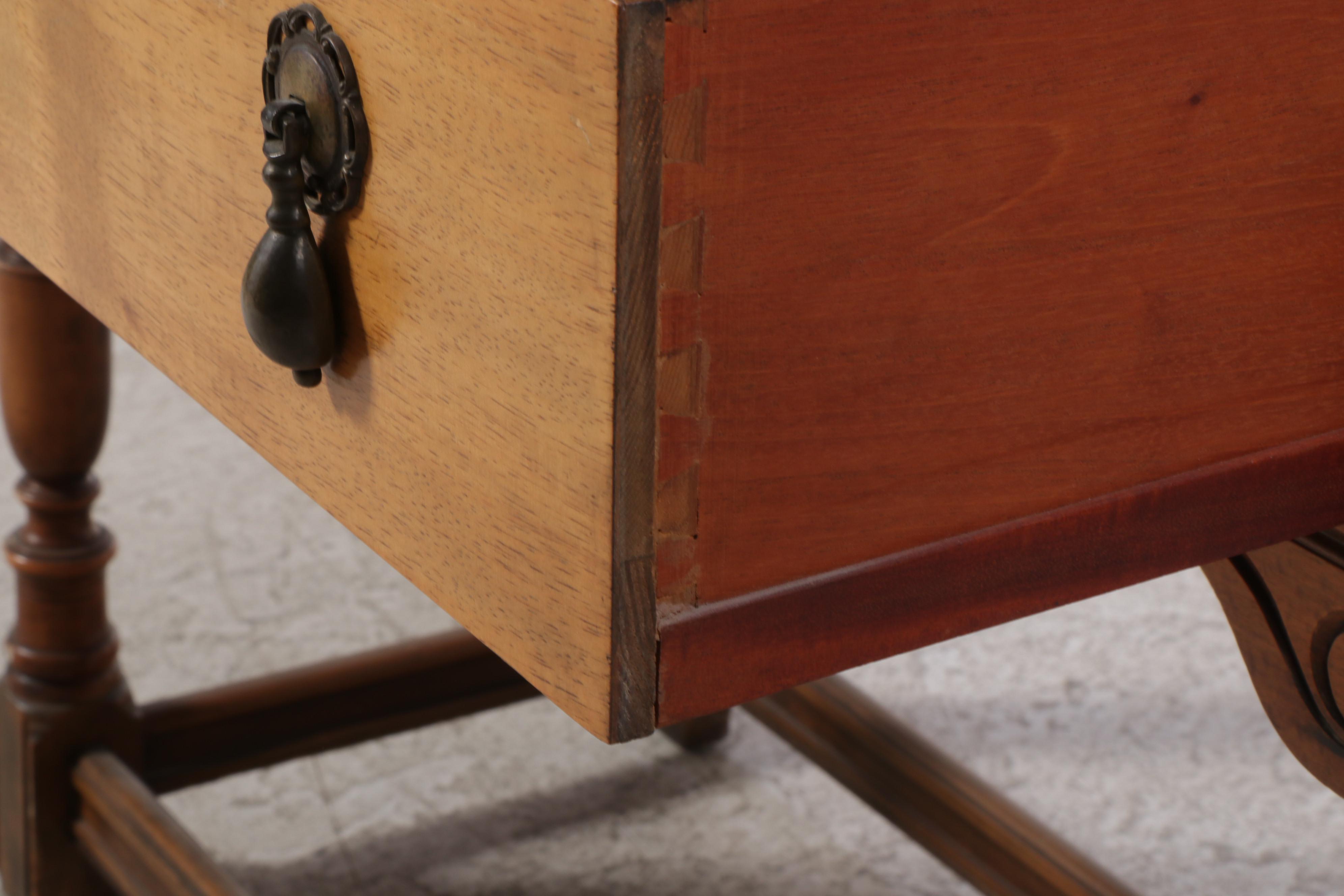 Berkey & Gay Jacobean Revival Multi-Tone Birch Cabinet-on-Stand