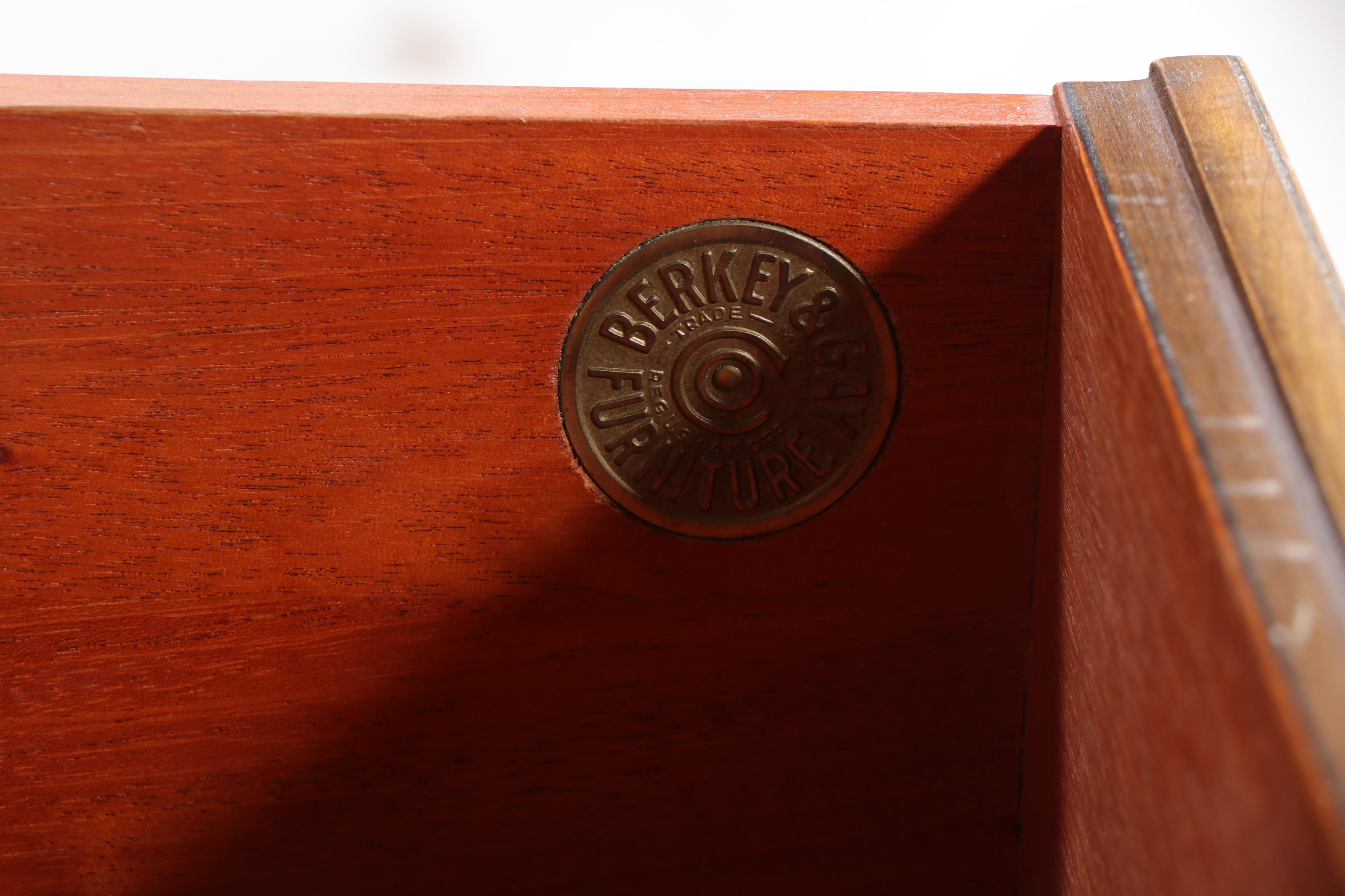 Berkey & Gay Jacobean Revival Multi-Tone Birch Cabinet-on-Stand