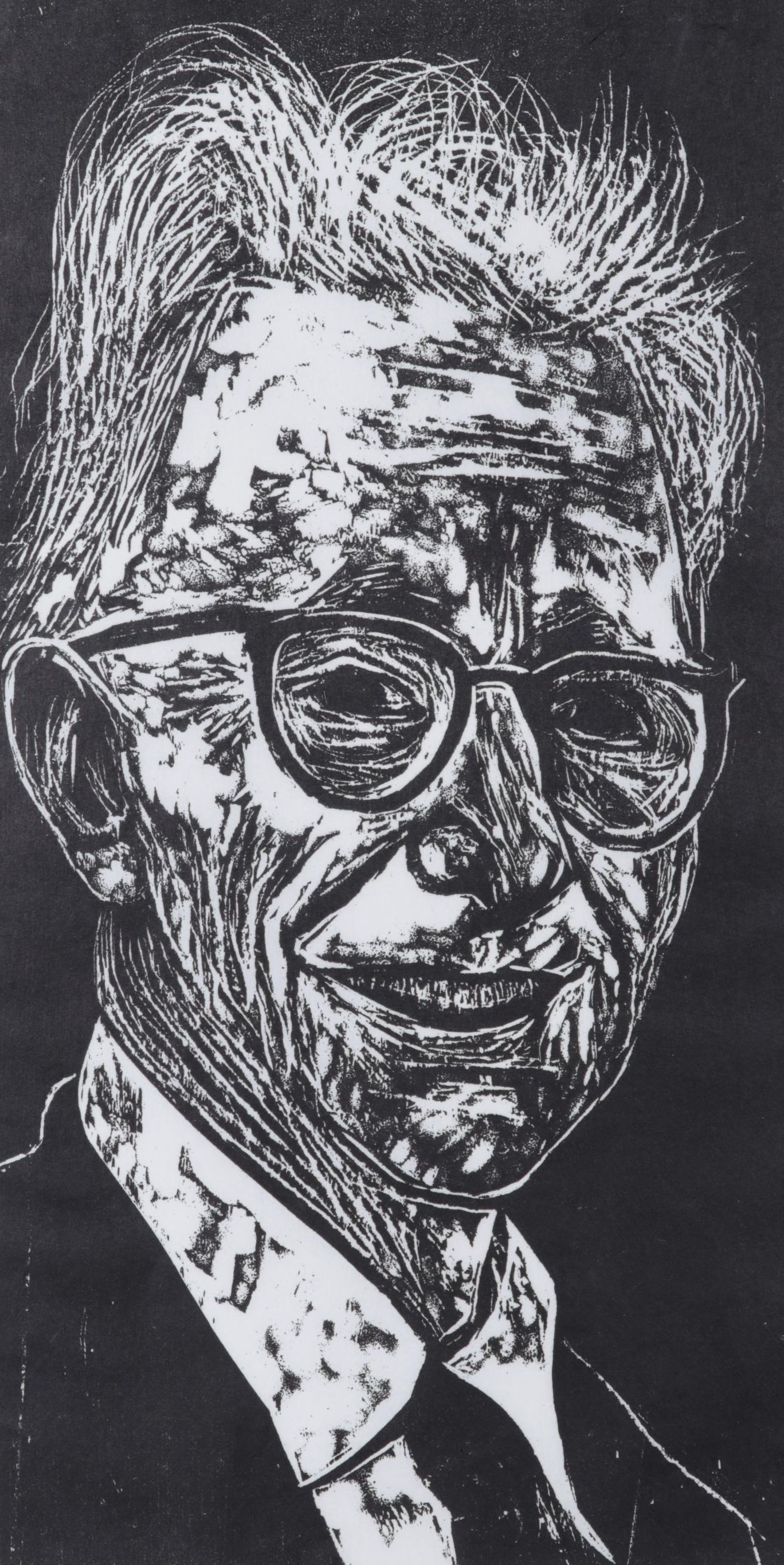 Sidney Chafetz Woodcut "A. J. Muste," 1967