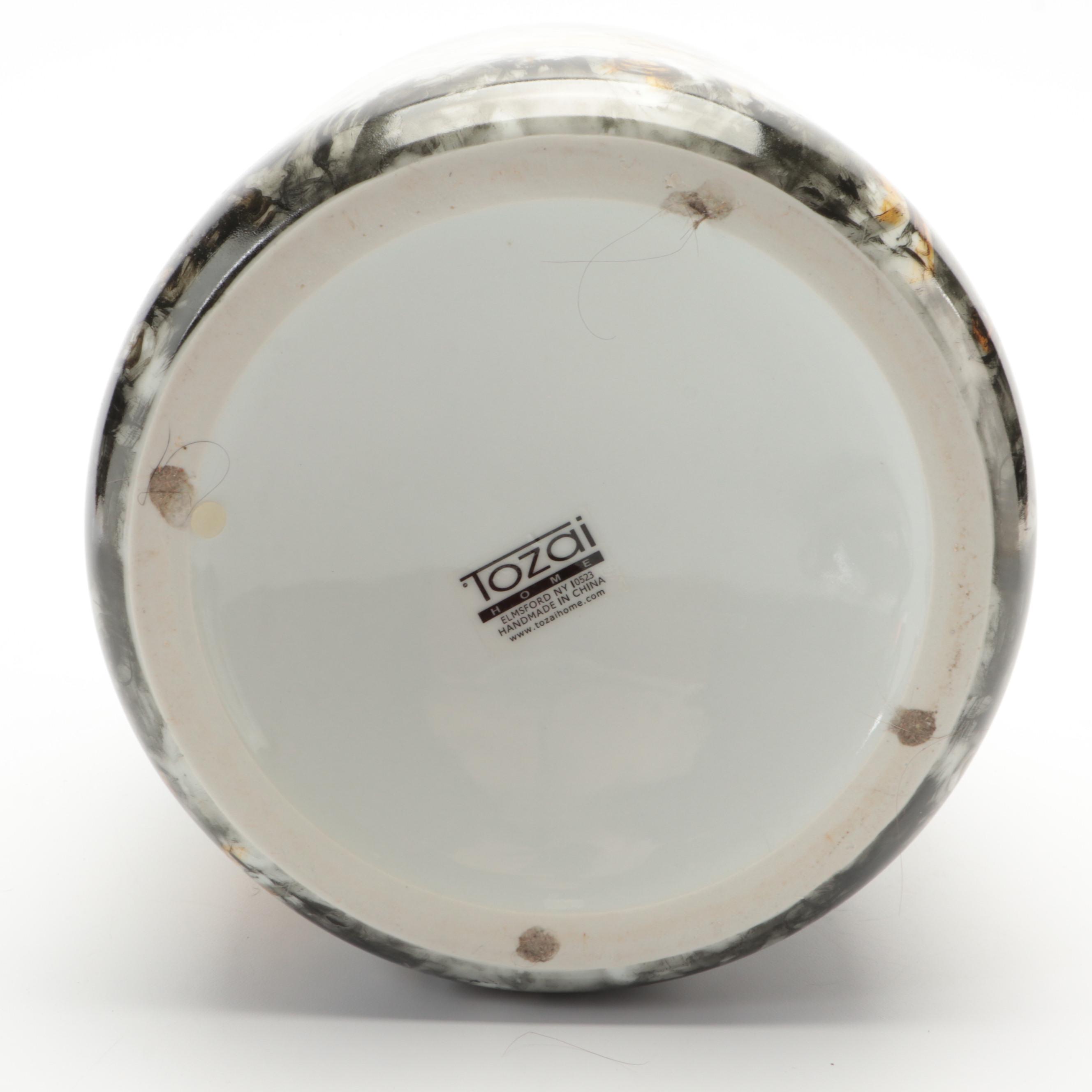 Tozai Home "Wild Horses" Lidded and Other Porcelain Jar