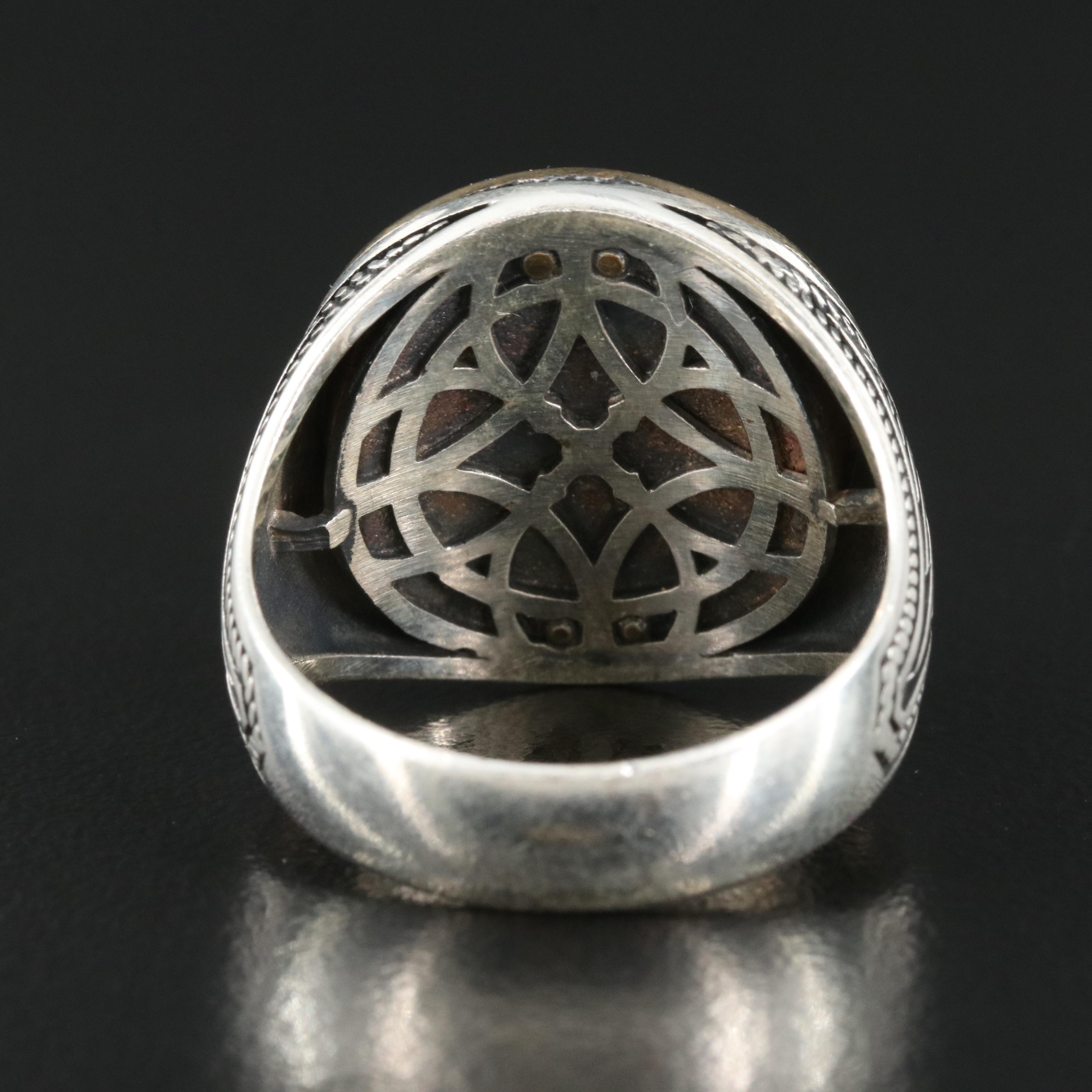 Sterling Enamel Mercedes Benz Ring