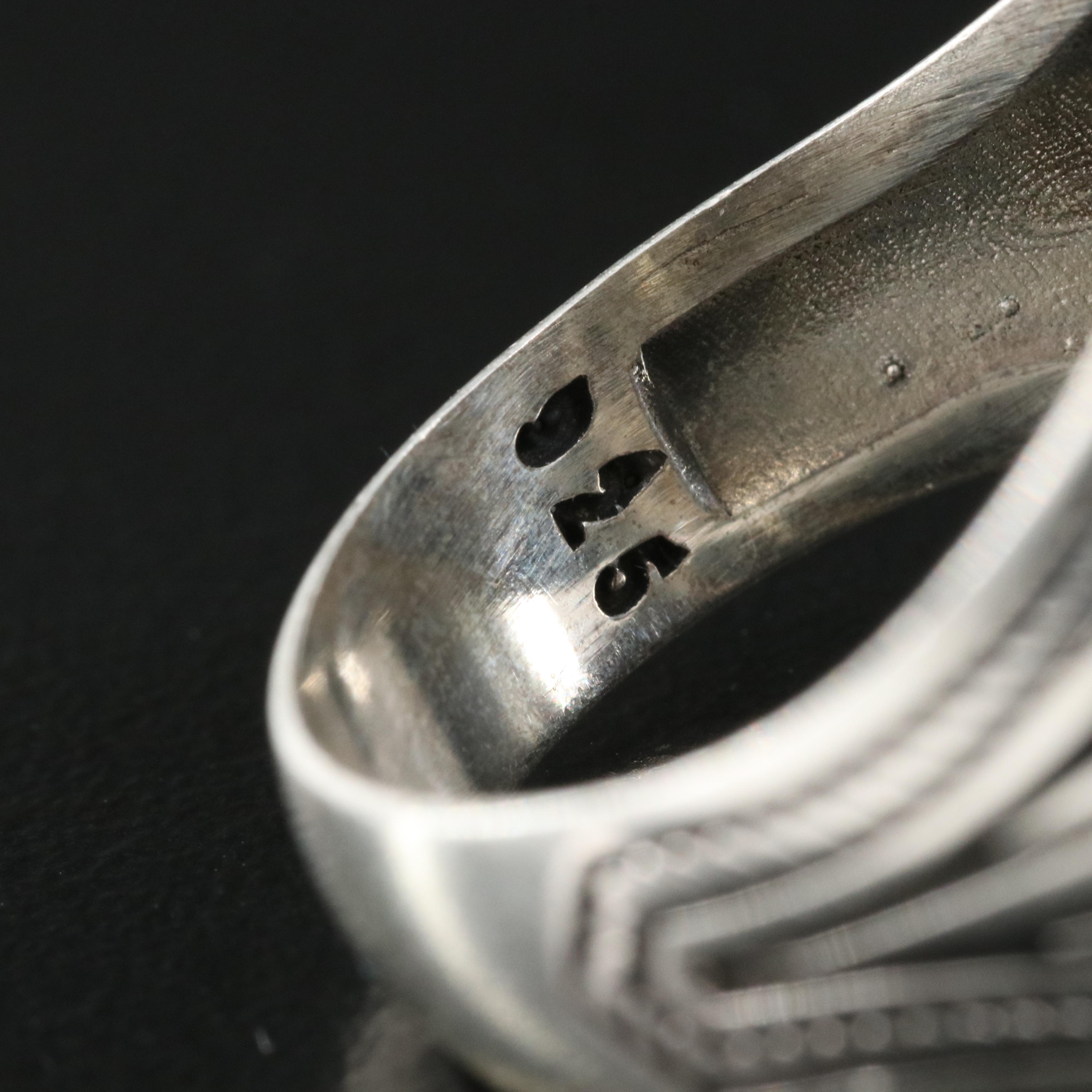 Sterling Enamel Mercedes Benz Ring