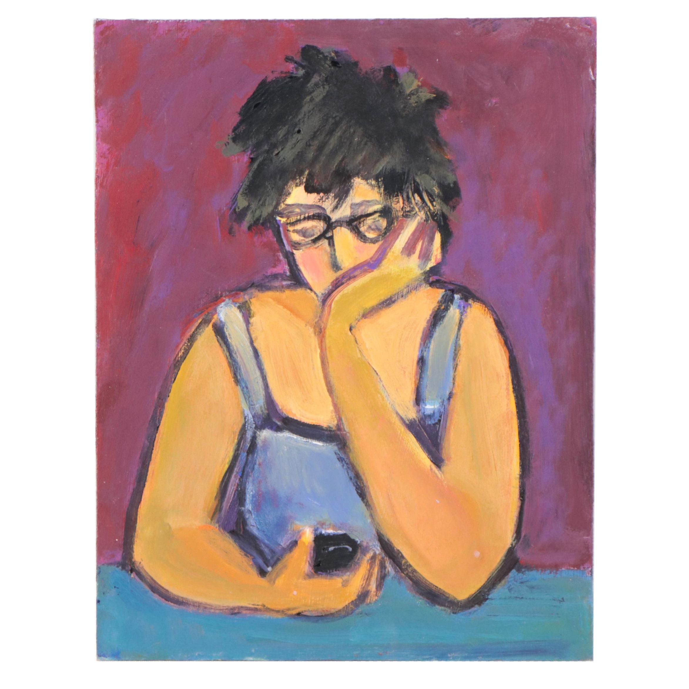 Marina Mozhayeva Oil Portrait of Seated Figure