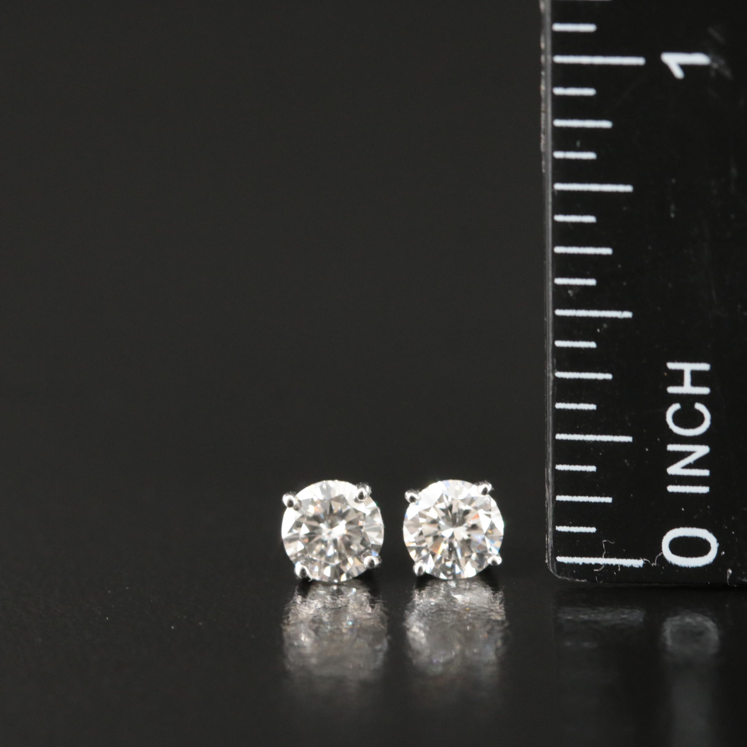 14K 0.96 CTW Lab Grown Diamond Stud Earrings