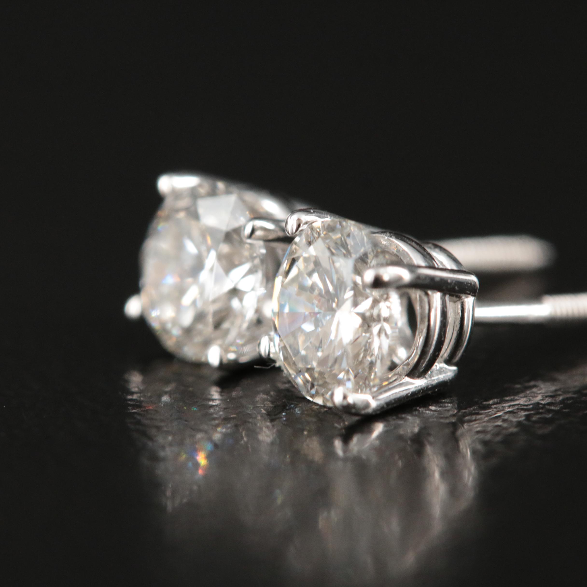 14K 0.96 CTW Lab Grown Diamond Stud Earrings