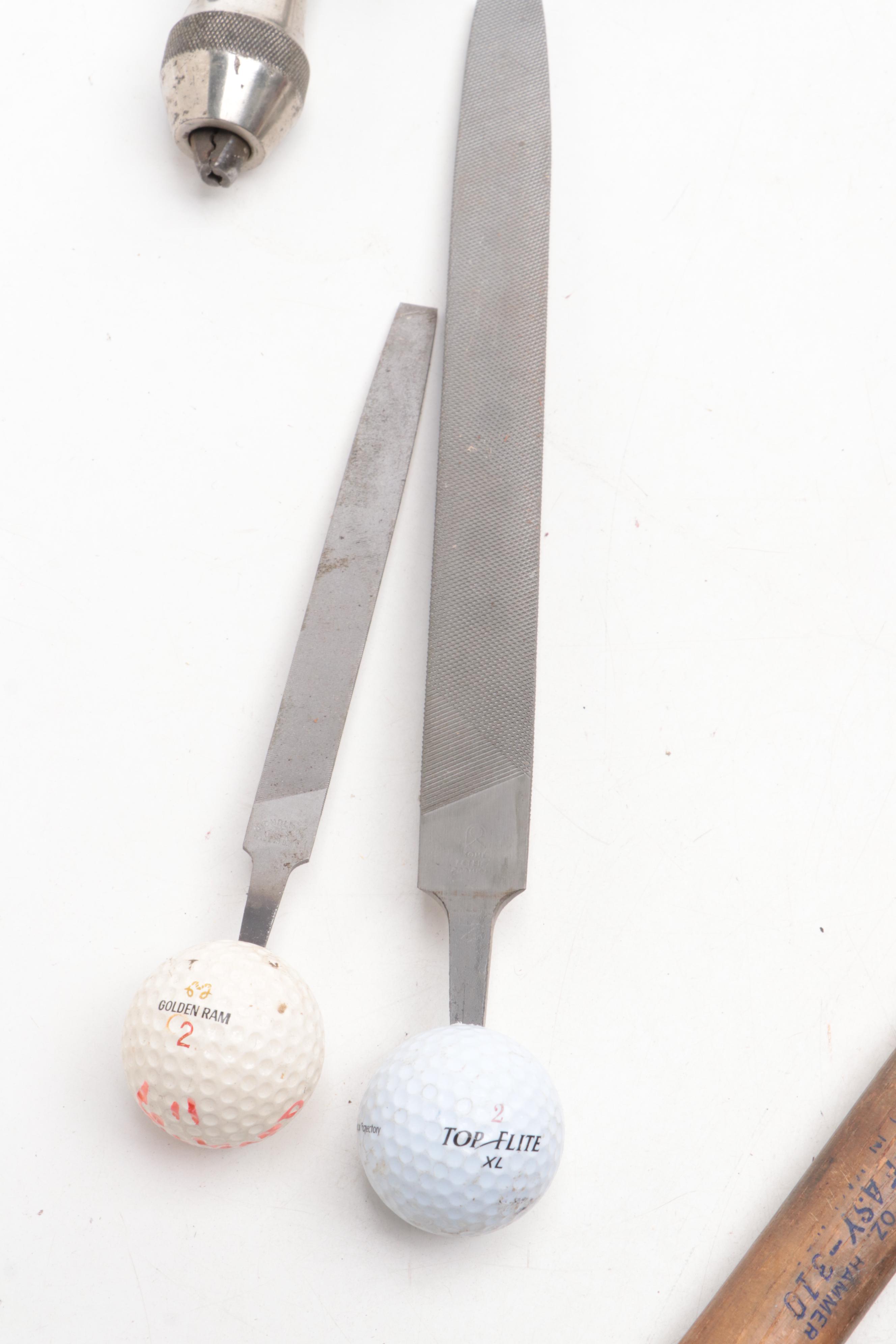 Stanley Brace Drill With Hammer, Mallet, Rasps  and Other Hand Tools