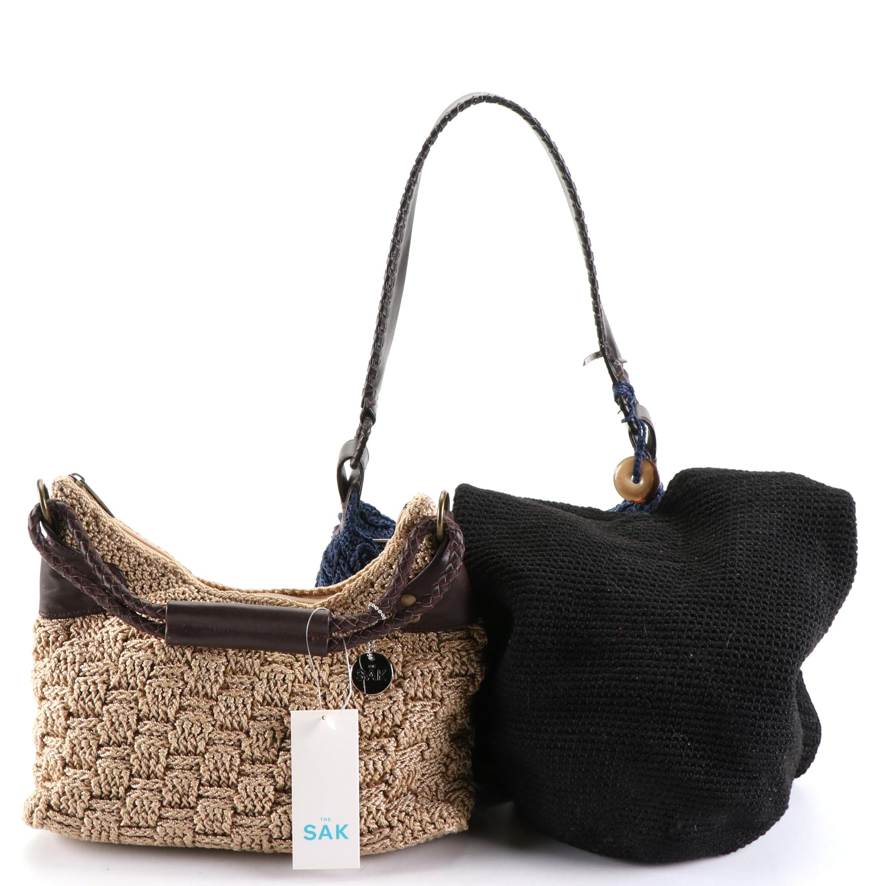 The Sak Crochet and Leather Shoulder Bags