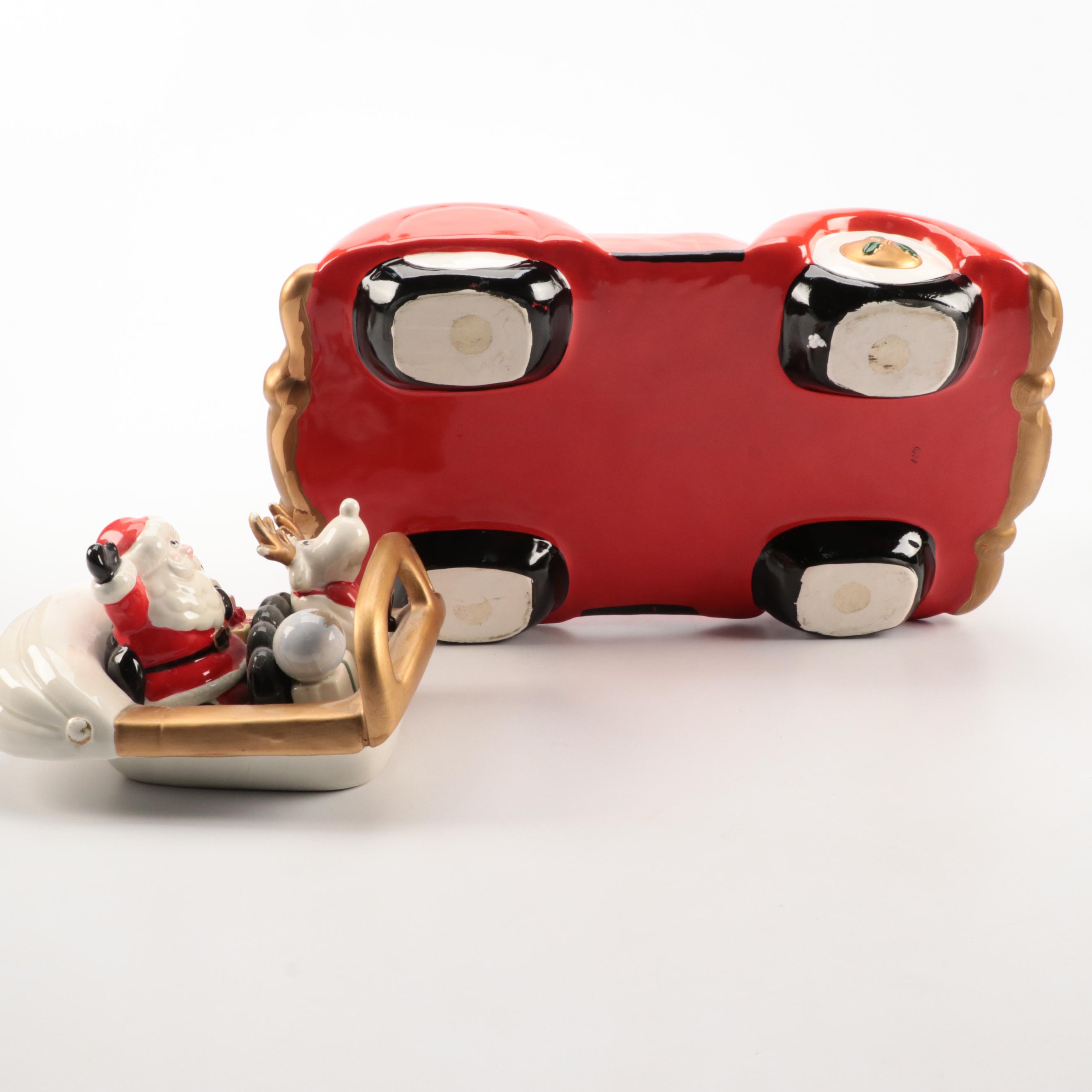 Santa Cookie Jar with Royal Doulton Mug and Ornaments