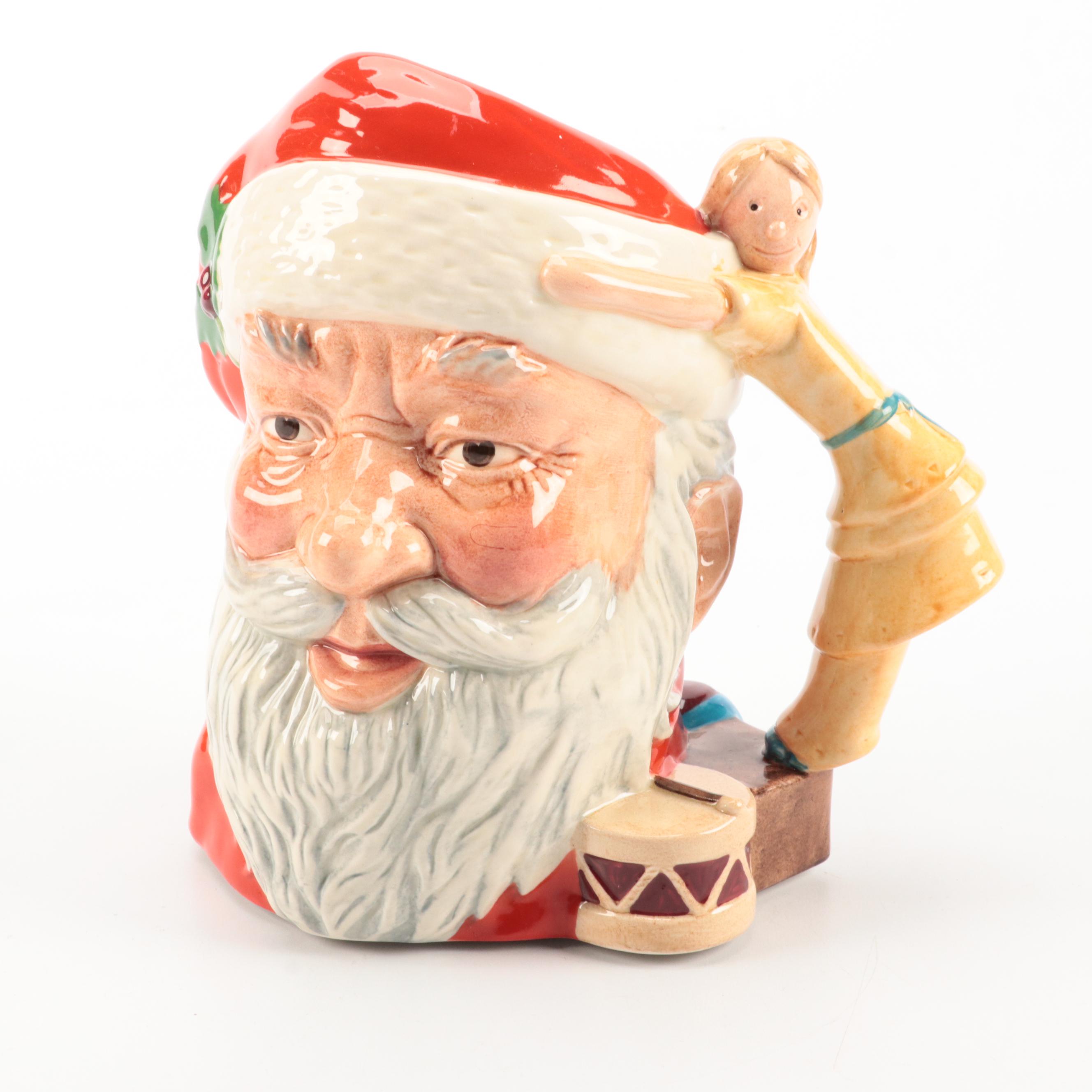 Santa Cookie Jar with Royal Doulton Mug and Ornaments