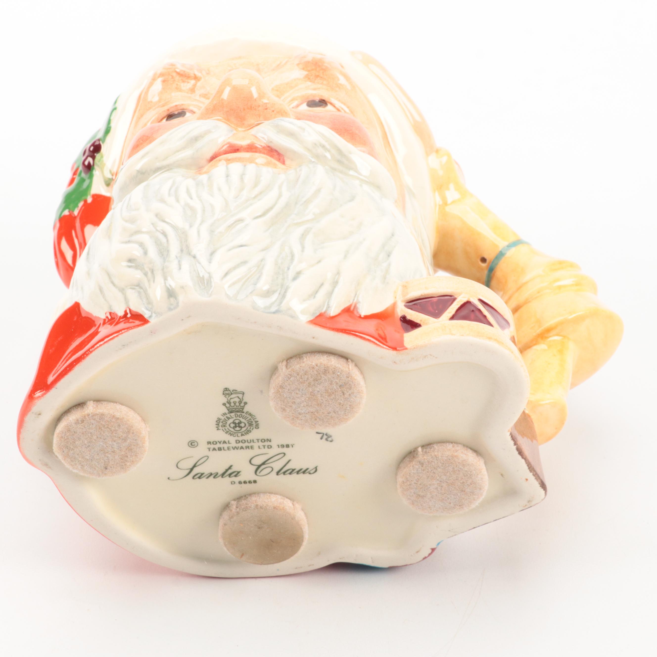 Santa Cookie Jar with Royal Doulton Mug and Ornaments