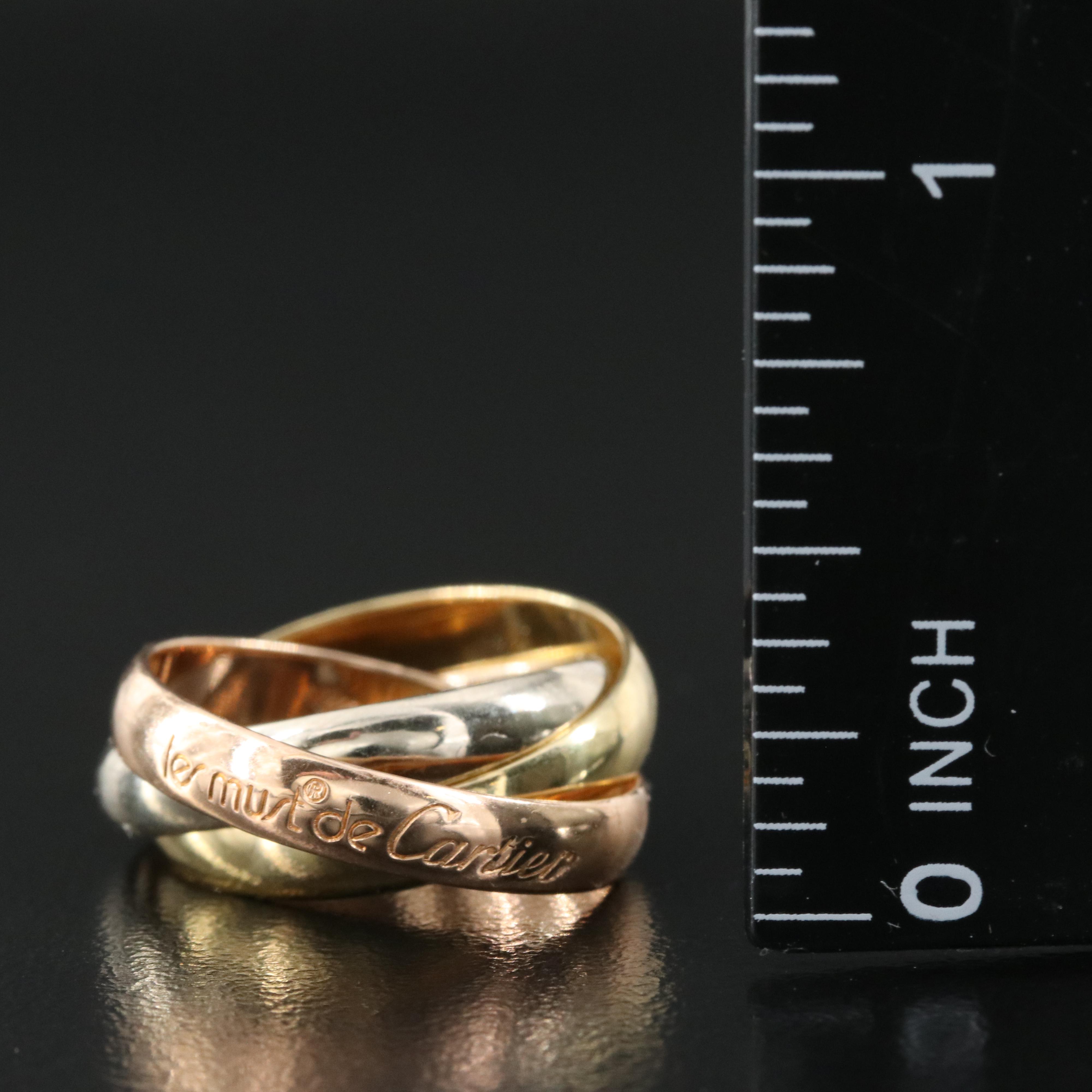 Les Must de Cartier "Trinity" 18K Tri-Color Gold Rolling Band