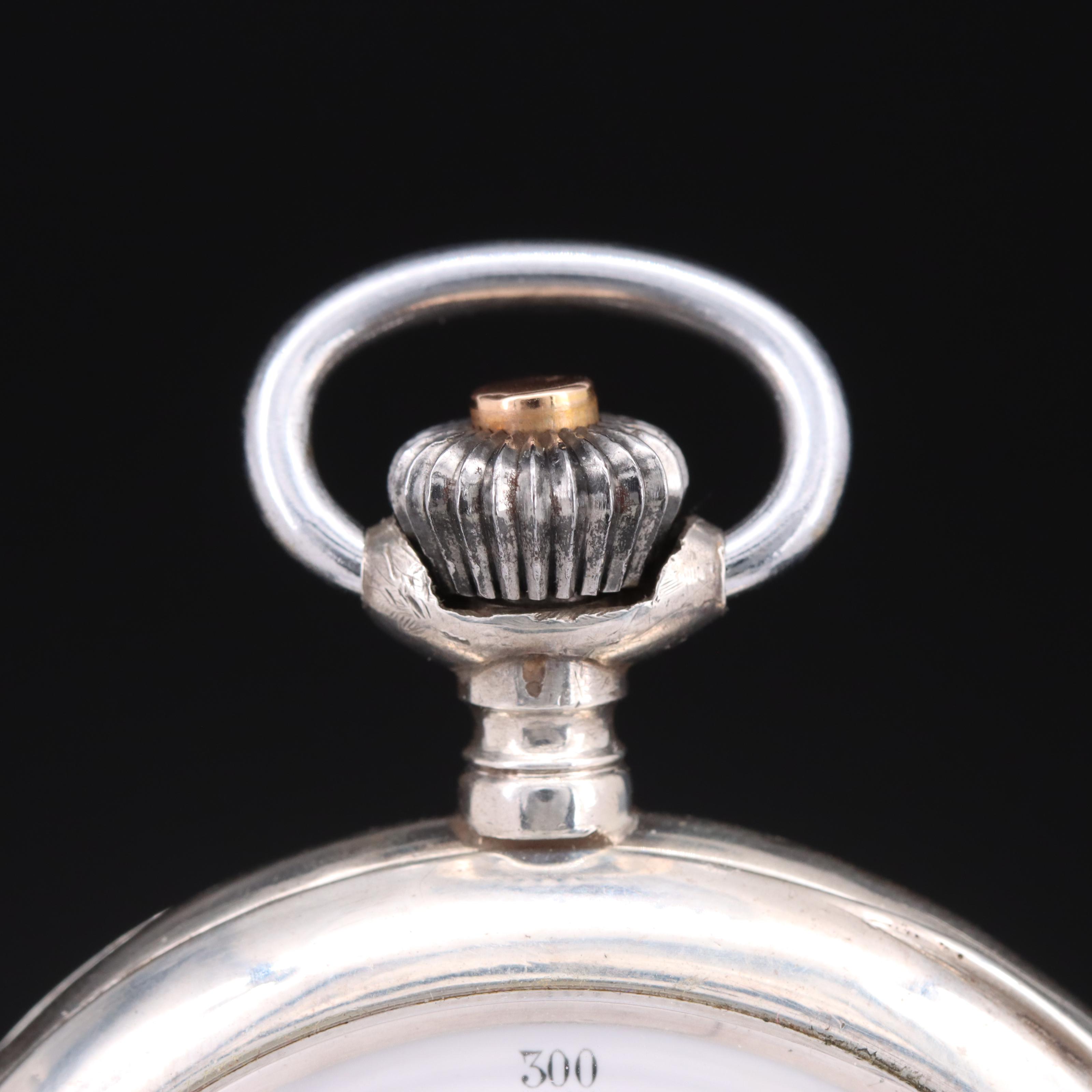 Vintage Omega 900 Silver Pocket Watch and Chronograph