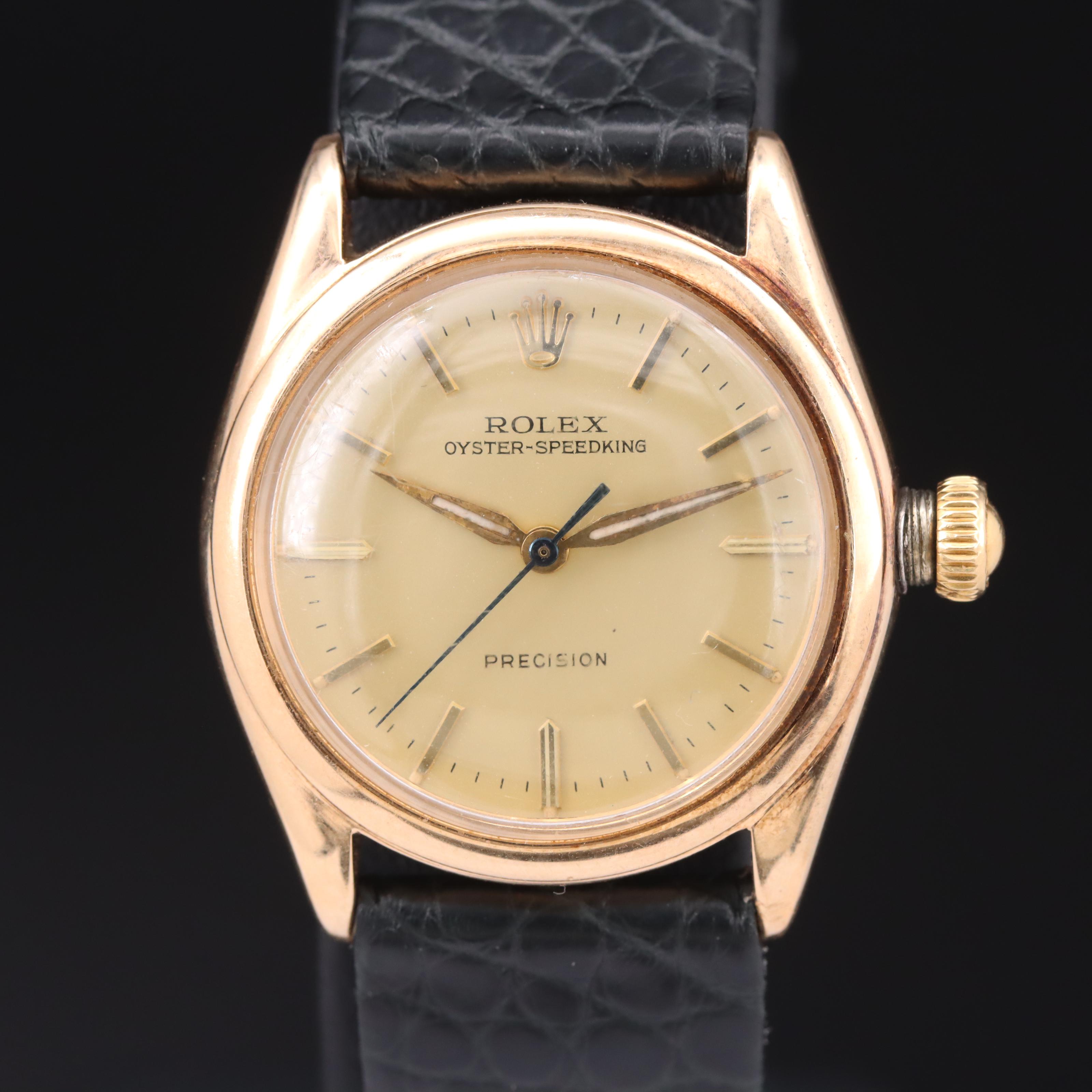 1940s Rolex Oyster Speedking 14K Precision Watch