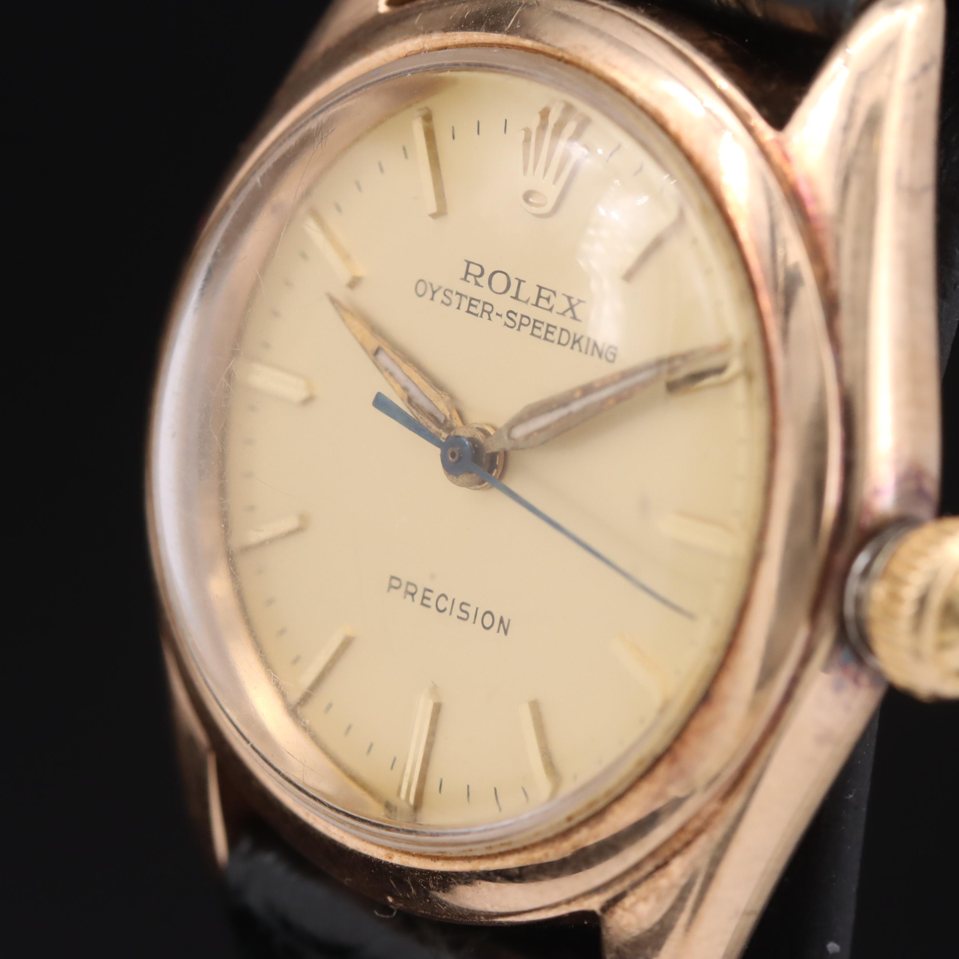 1940s Rolex Oyster Speedking 14K Precision Watch