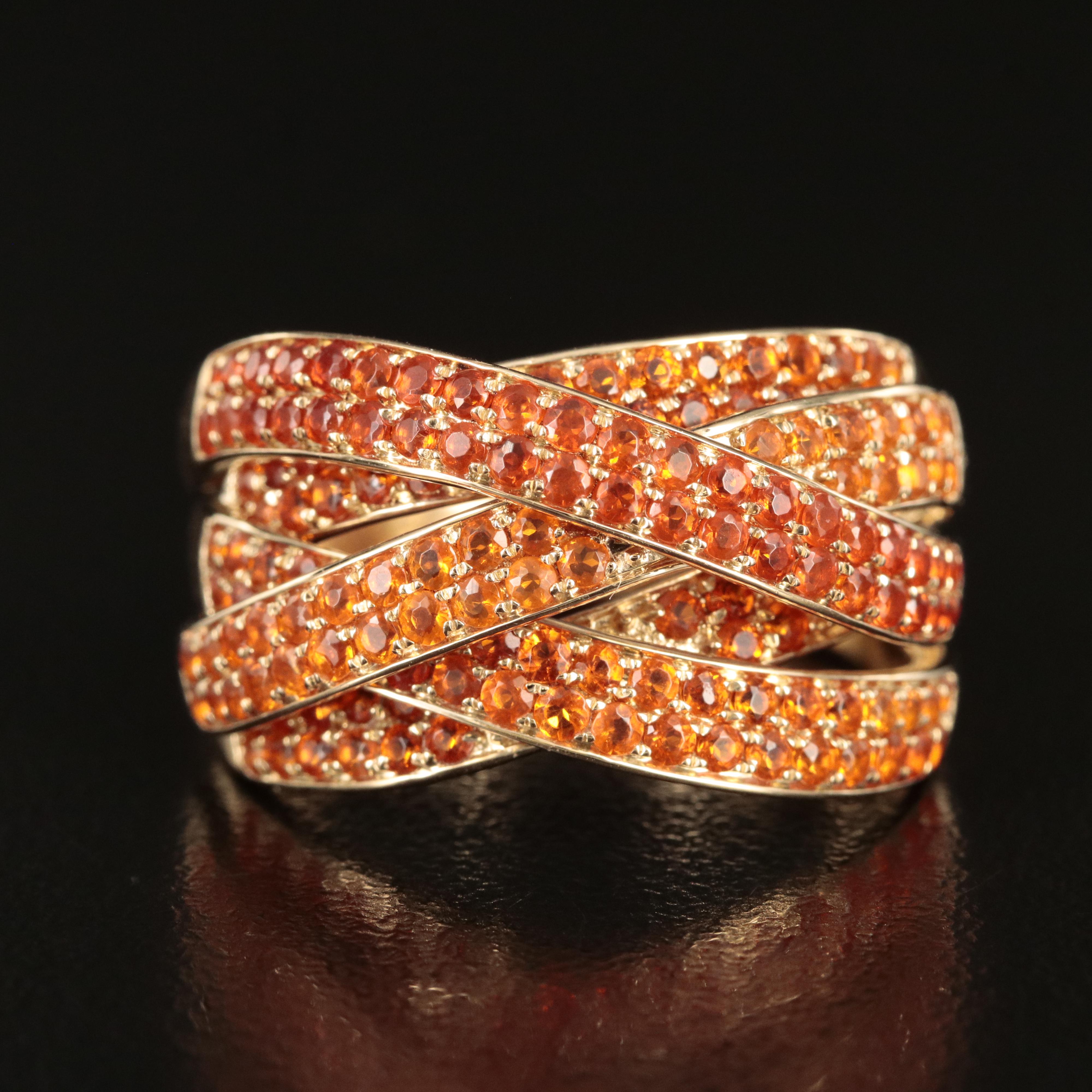 14K Fire Opal Crossover Ring