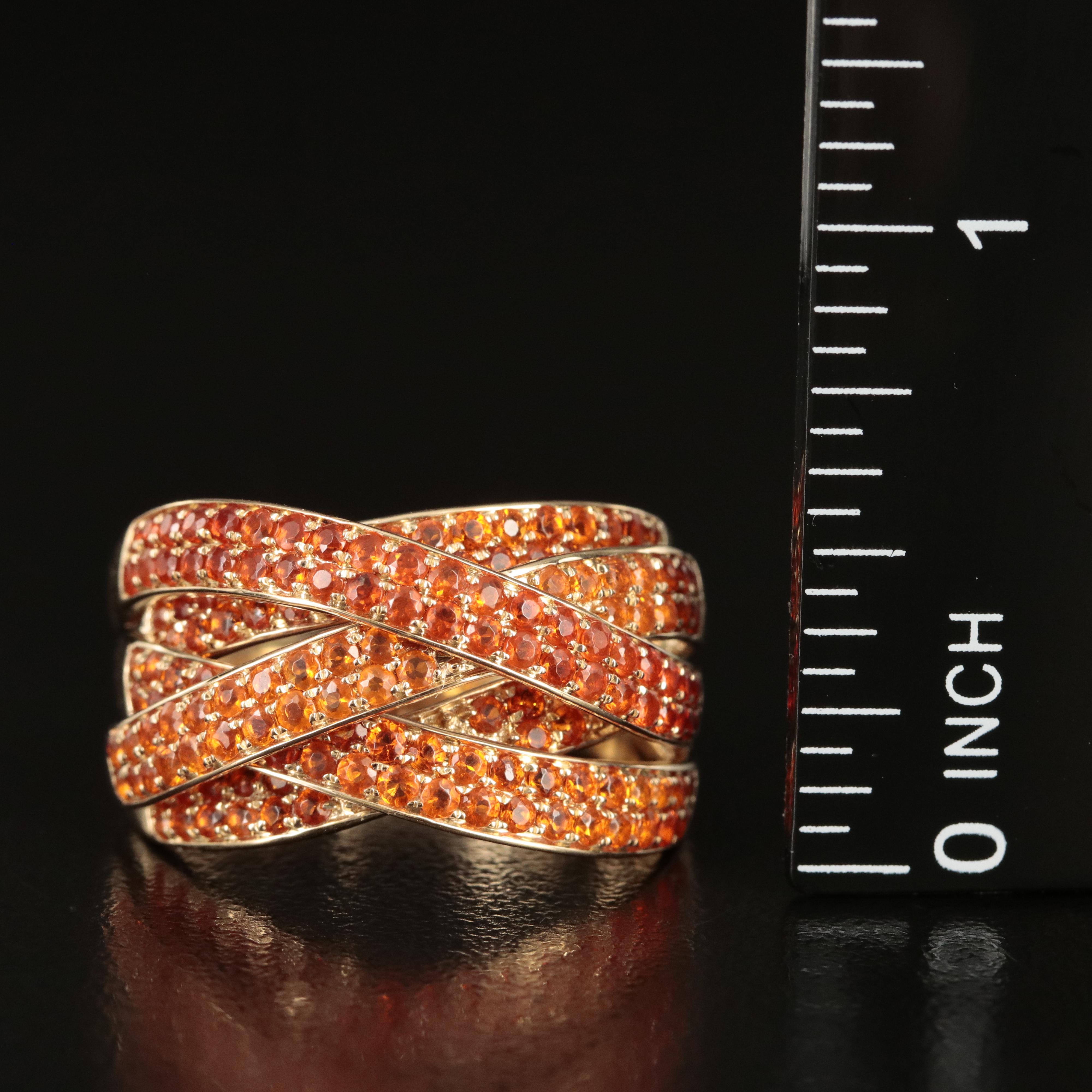 14K Fire Opal Crossover Ring