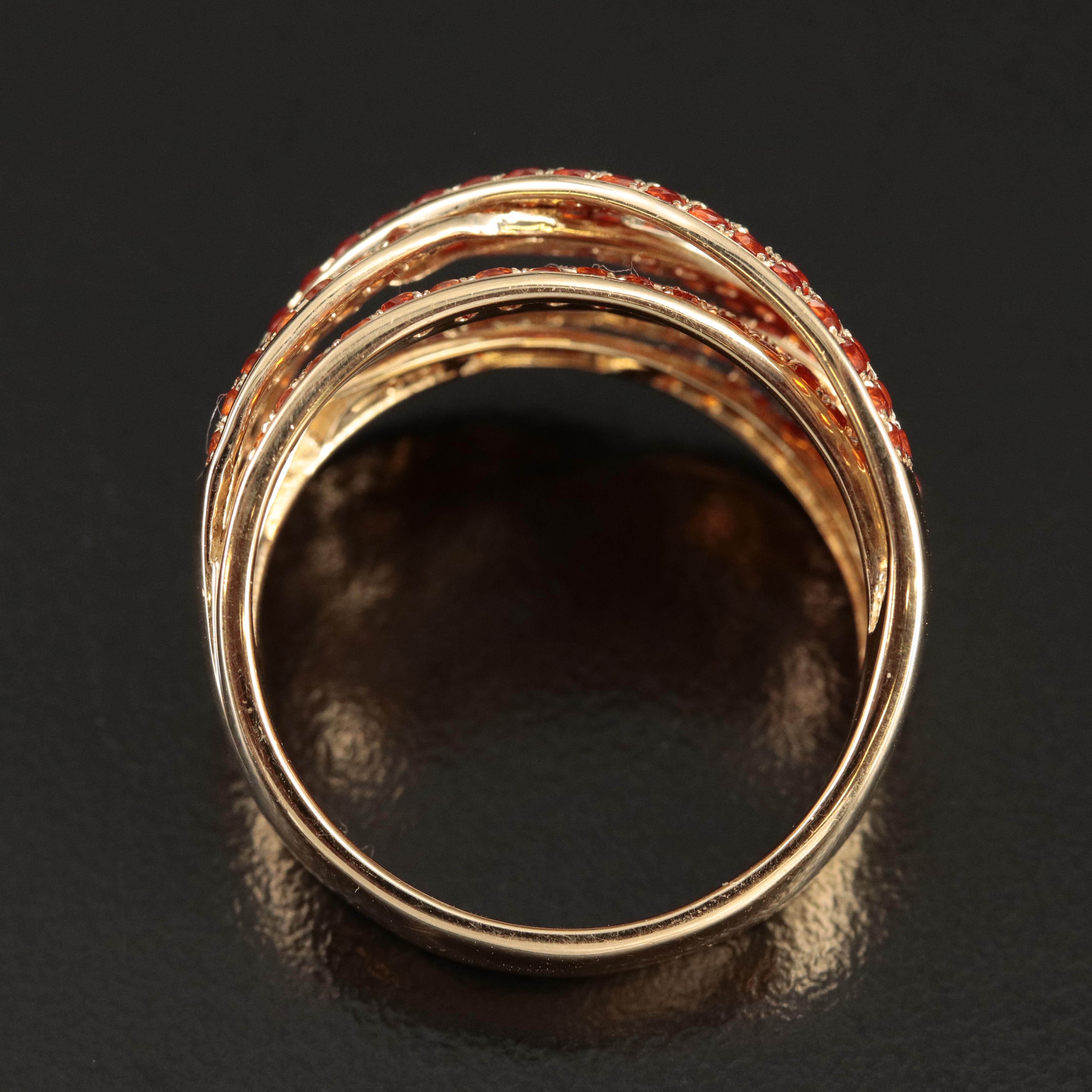 14K Fire Opal Crossover Ring
