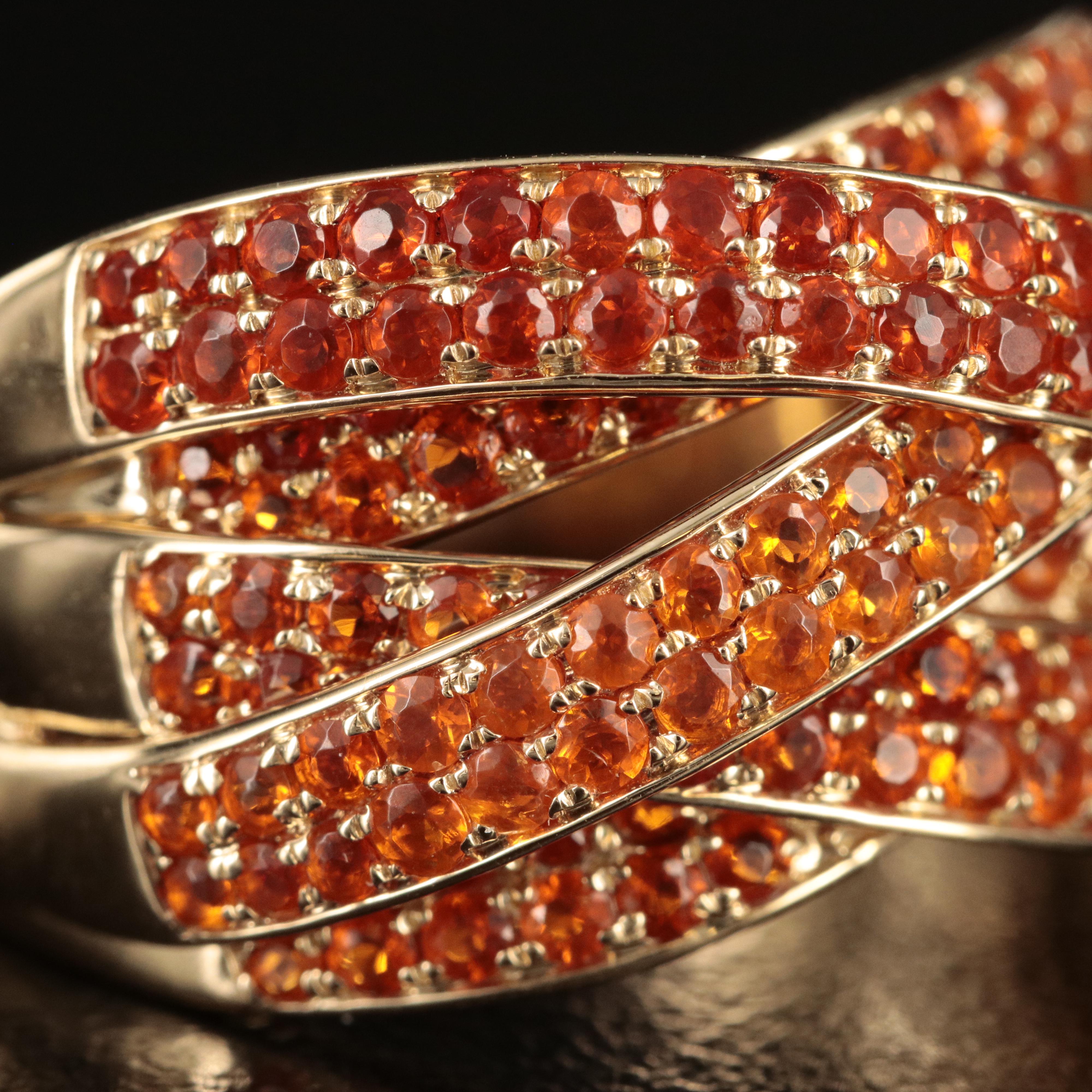 14K Fire Opal Crossover Ring