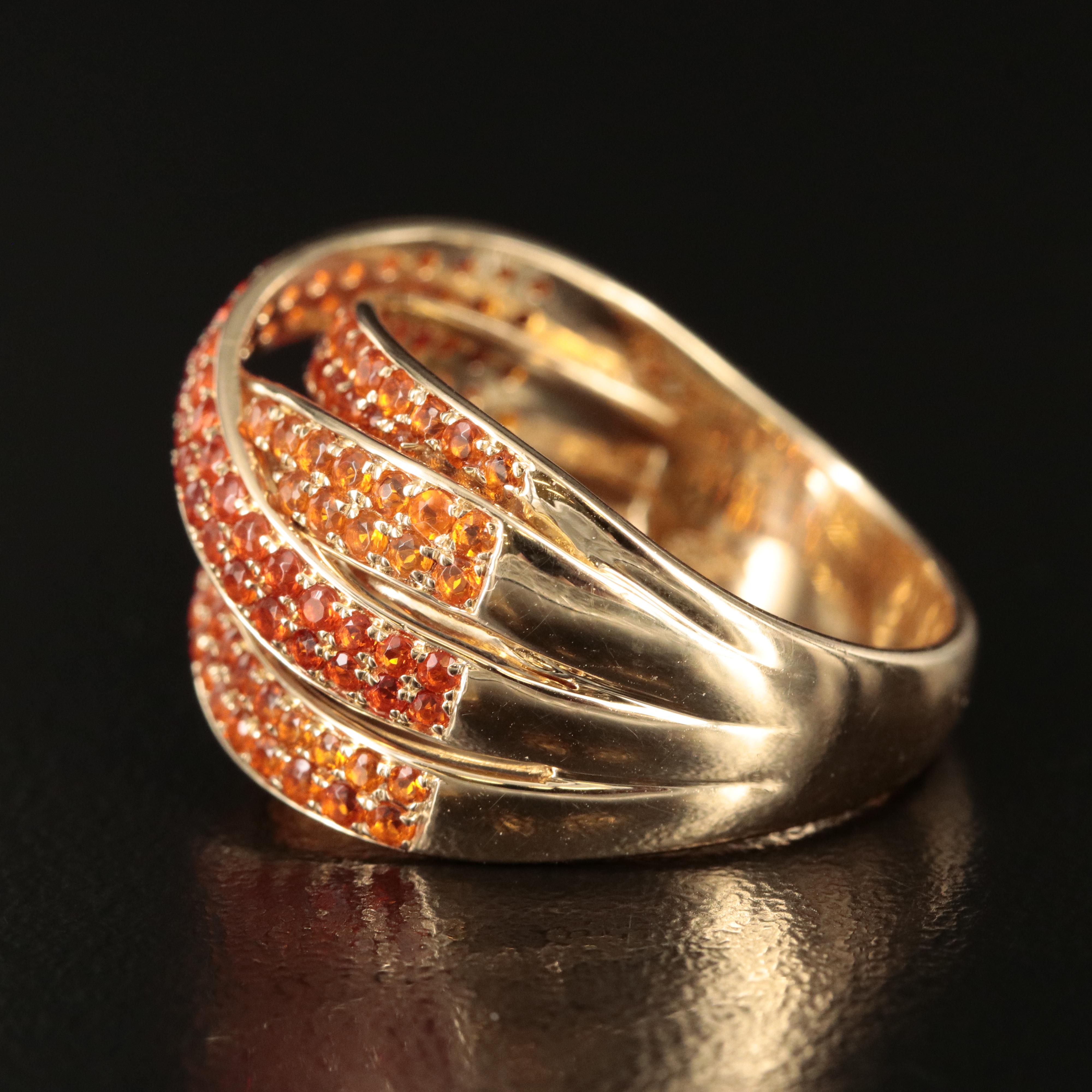 14K Fire Opal Crossover Ring