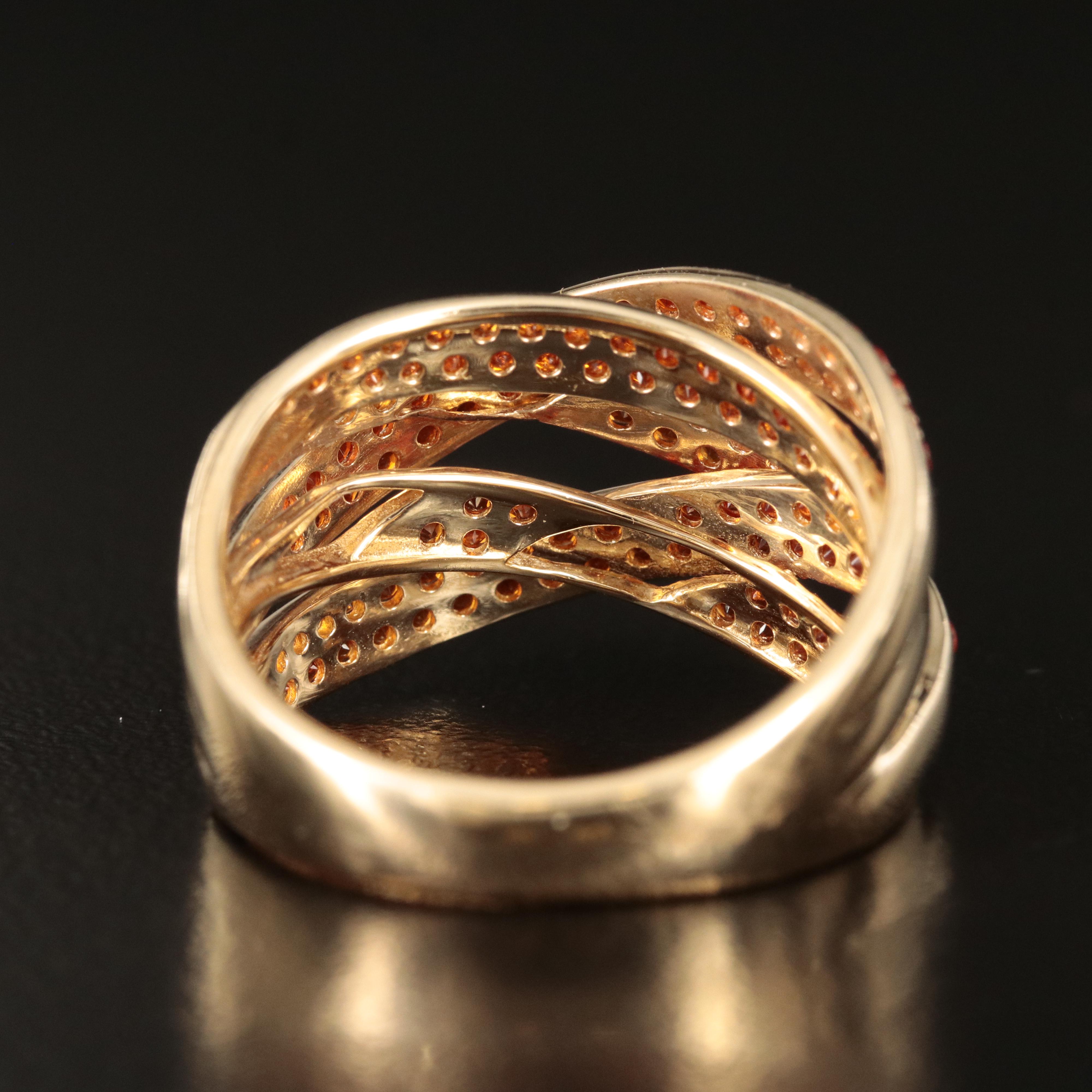 14K Fire Opal Crossover Ring