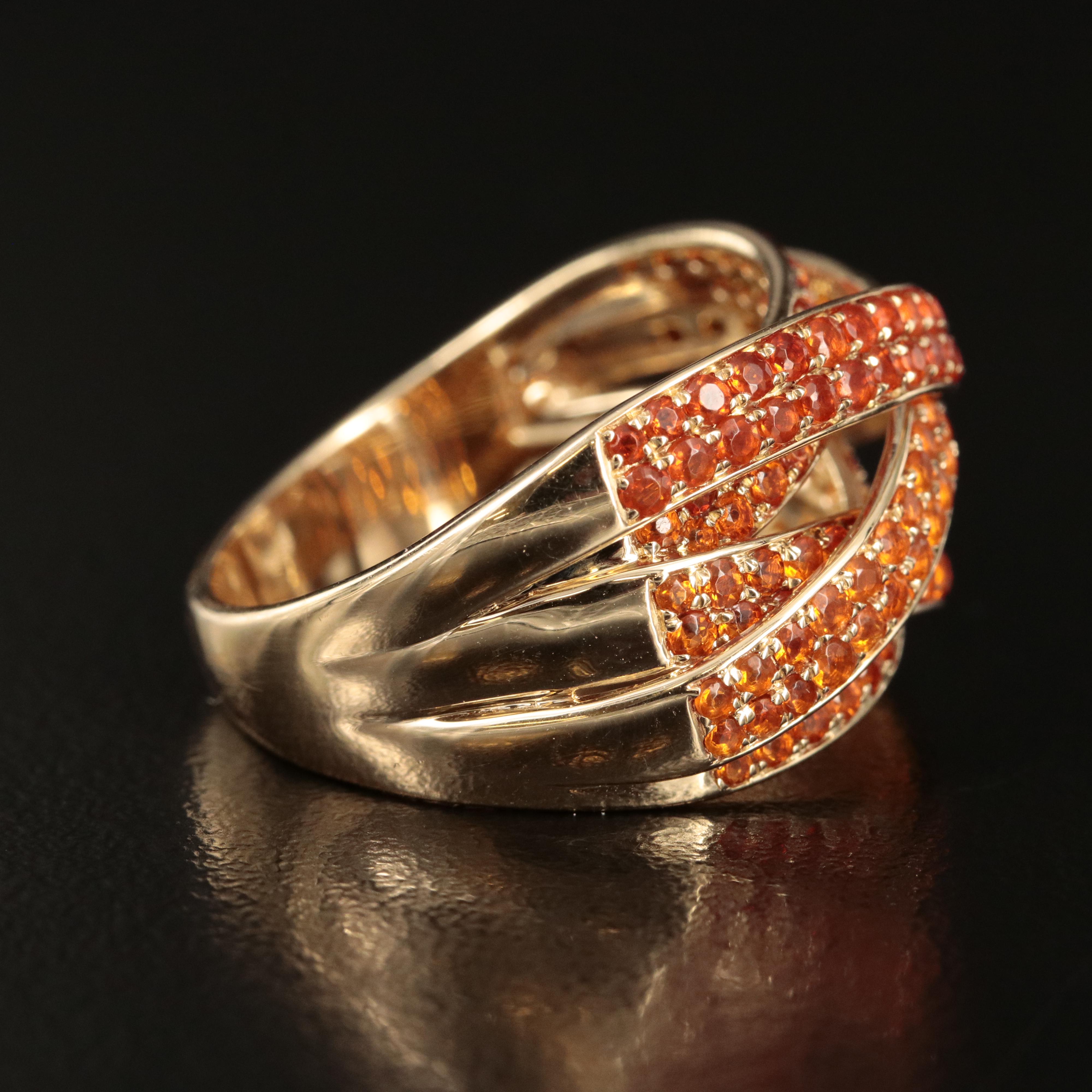 14K Fire Opal Crossover Ring
