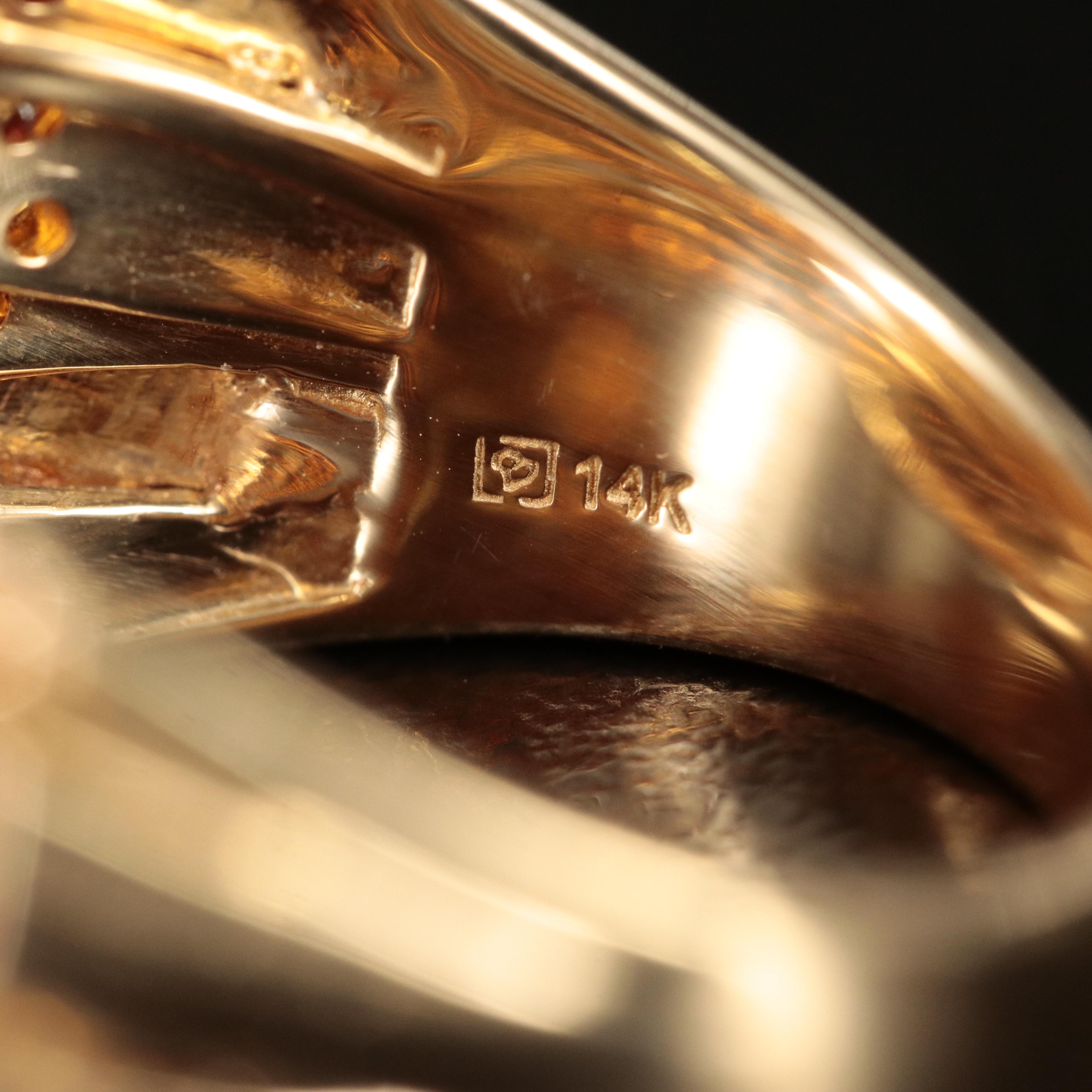 14K Fire Opal Crossover Ring