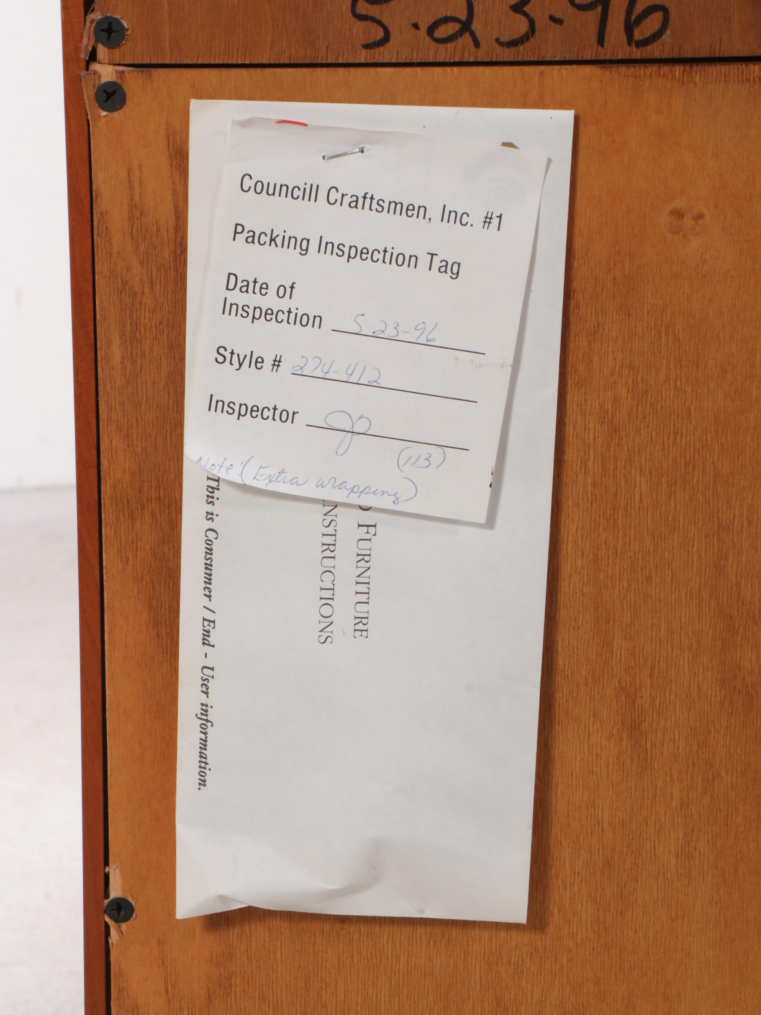 Councill Biedermeier Style Cherrywood and Patterned Glass Display Cabinet