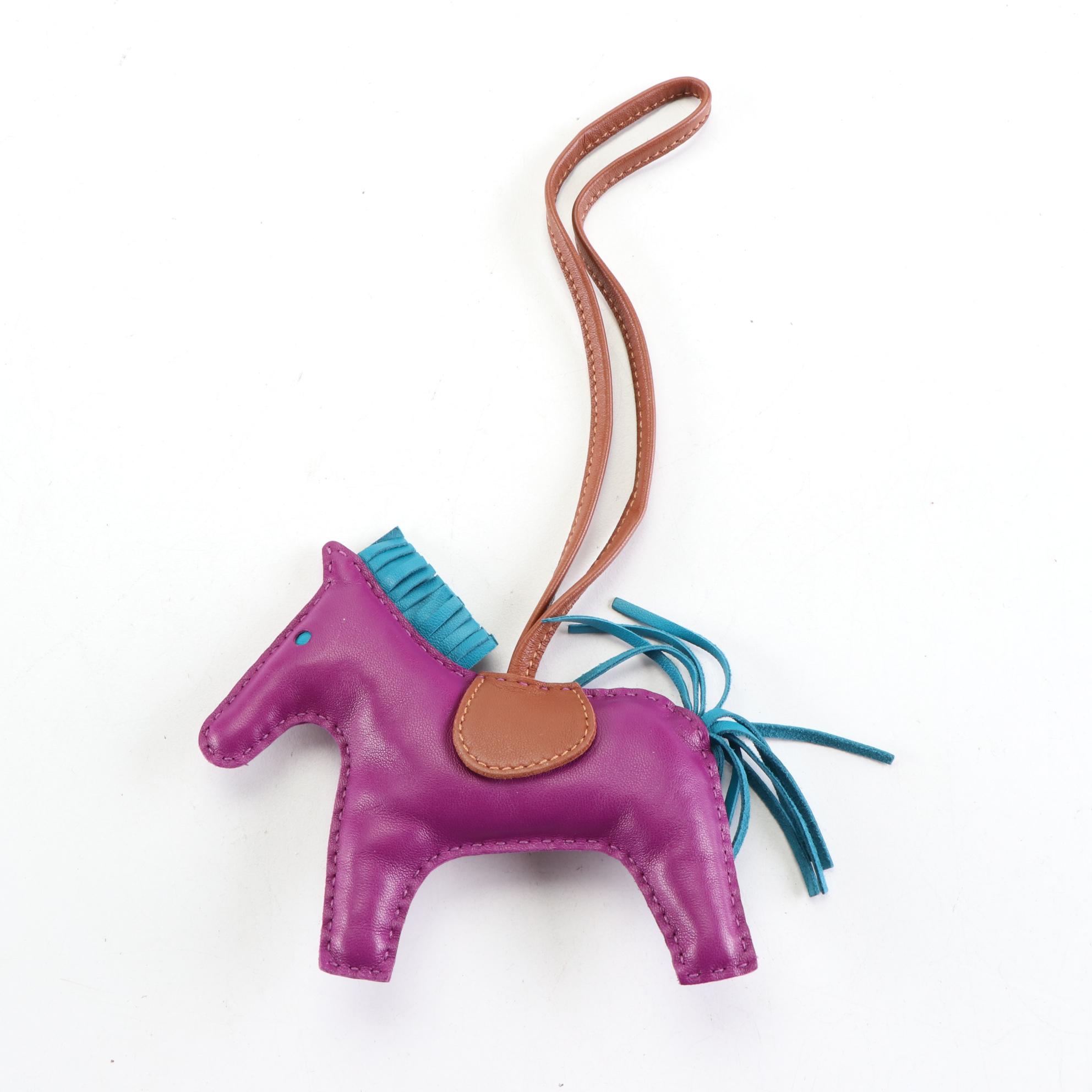 Hermès Rodeo Leather Horse Bag Charm with Box