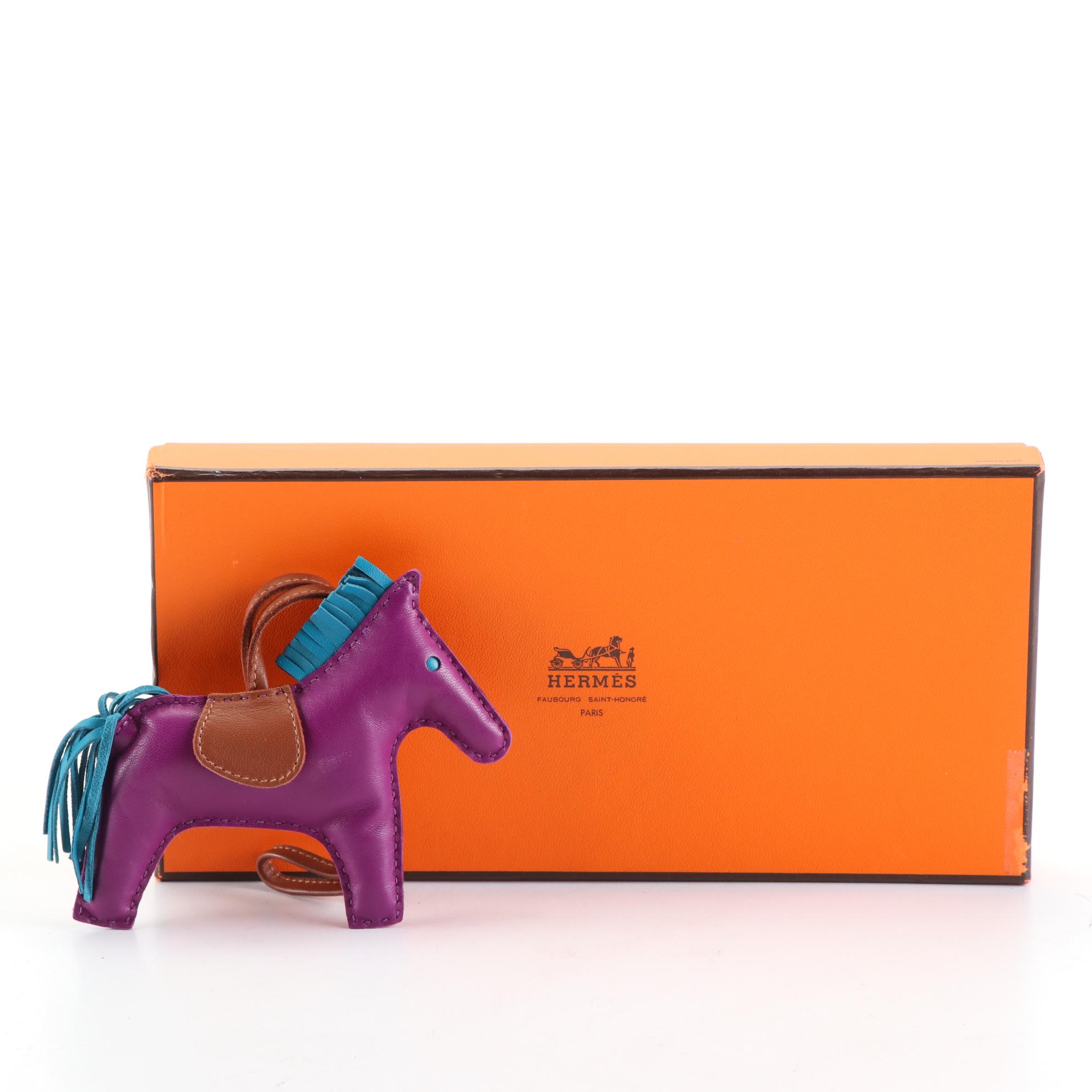 Hermès Rodeo Leather Horse Bag Charm with Box
