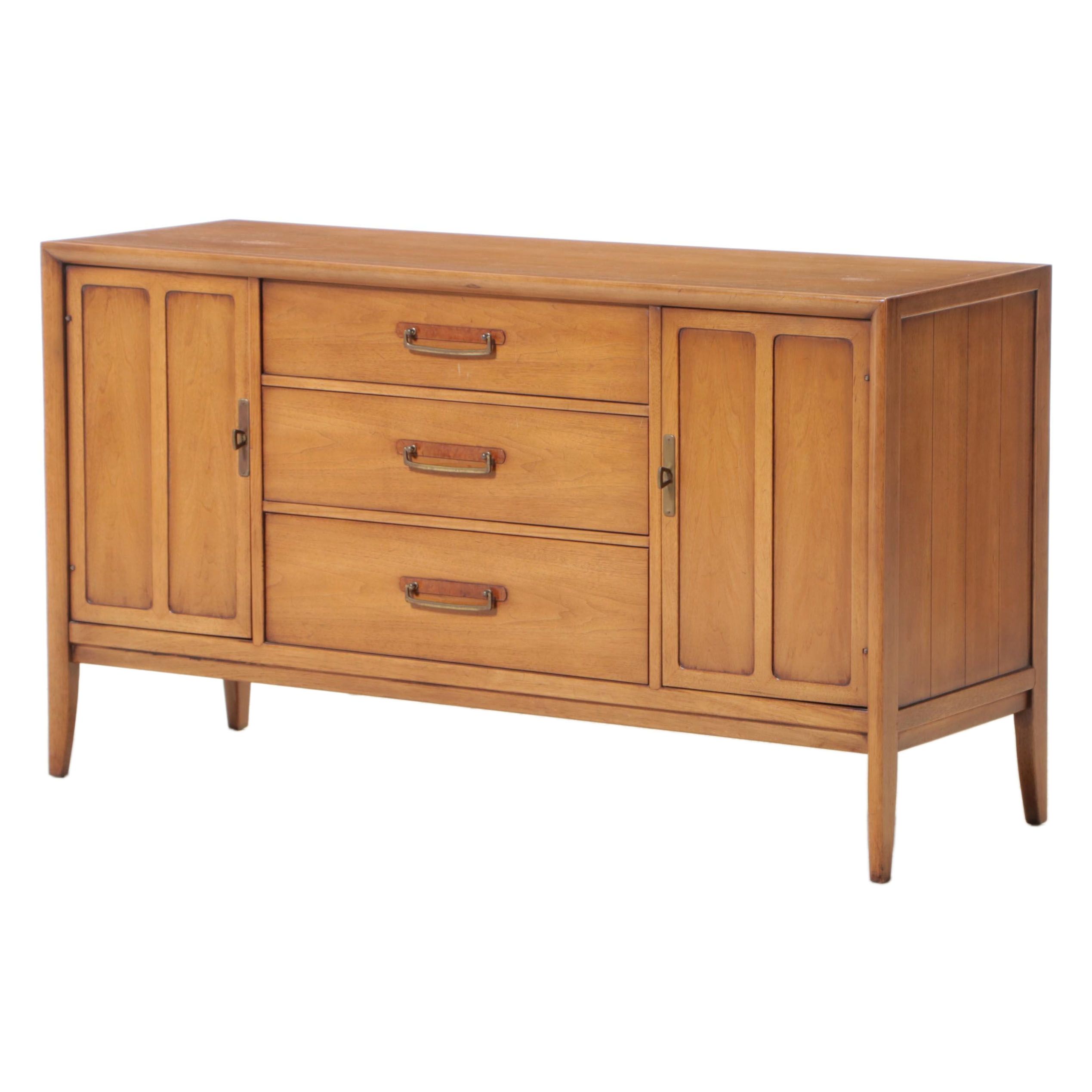 Drexel "Meridian" Mid Century Modern Butternut and Pecan Credenza