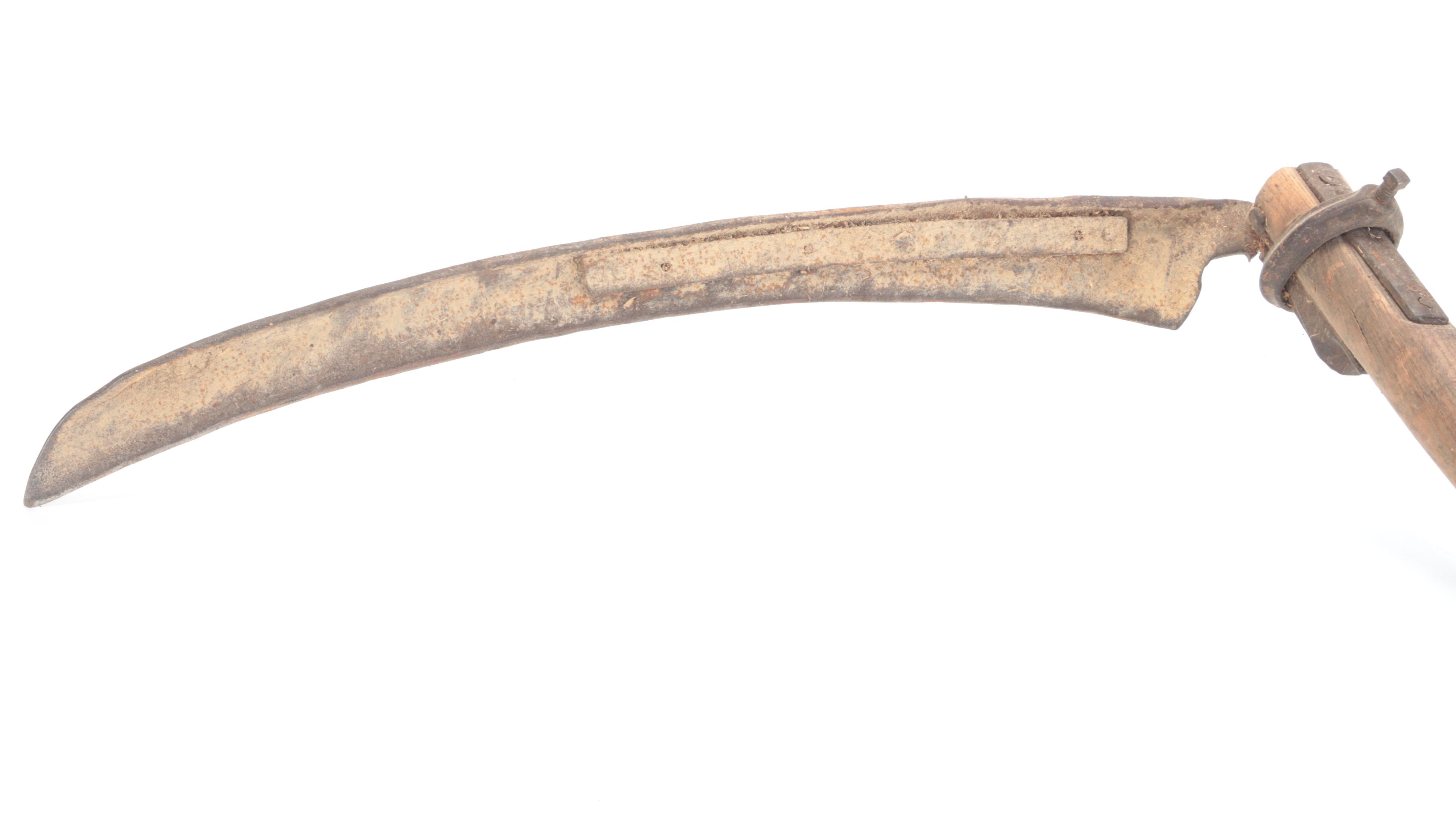 Primitive Style Wood and Metal Garden Scythe