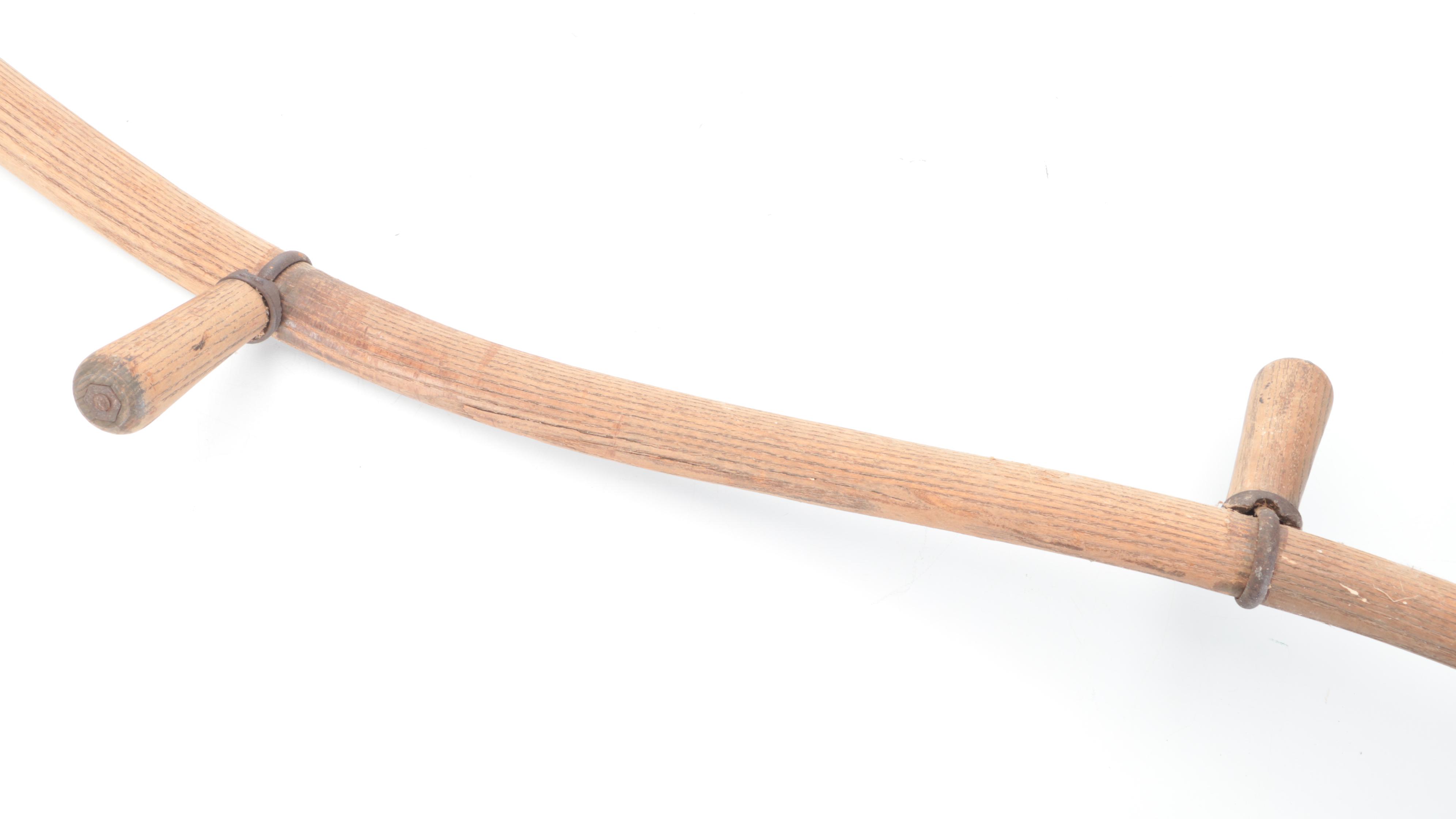 Primitive Style Wood and Metal Garden Scythe