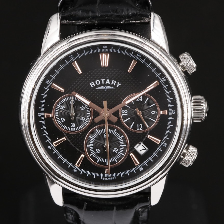 Rotary Monaco Stainless Steel Wristwatch