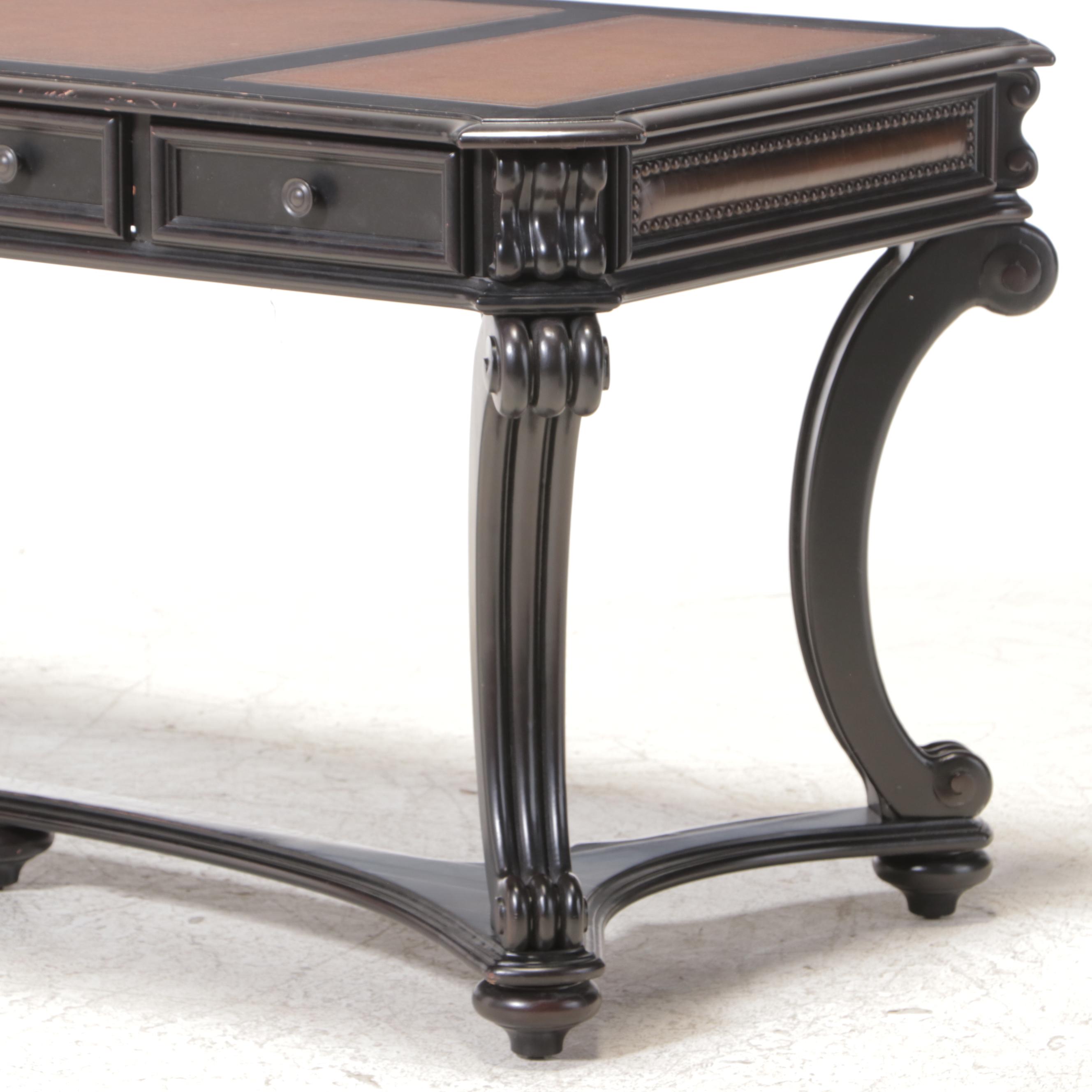 Hooker Furniture Leather-Top Wooden Desk with Keyboard Drawer