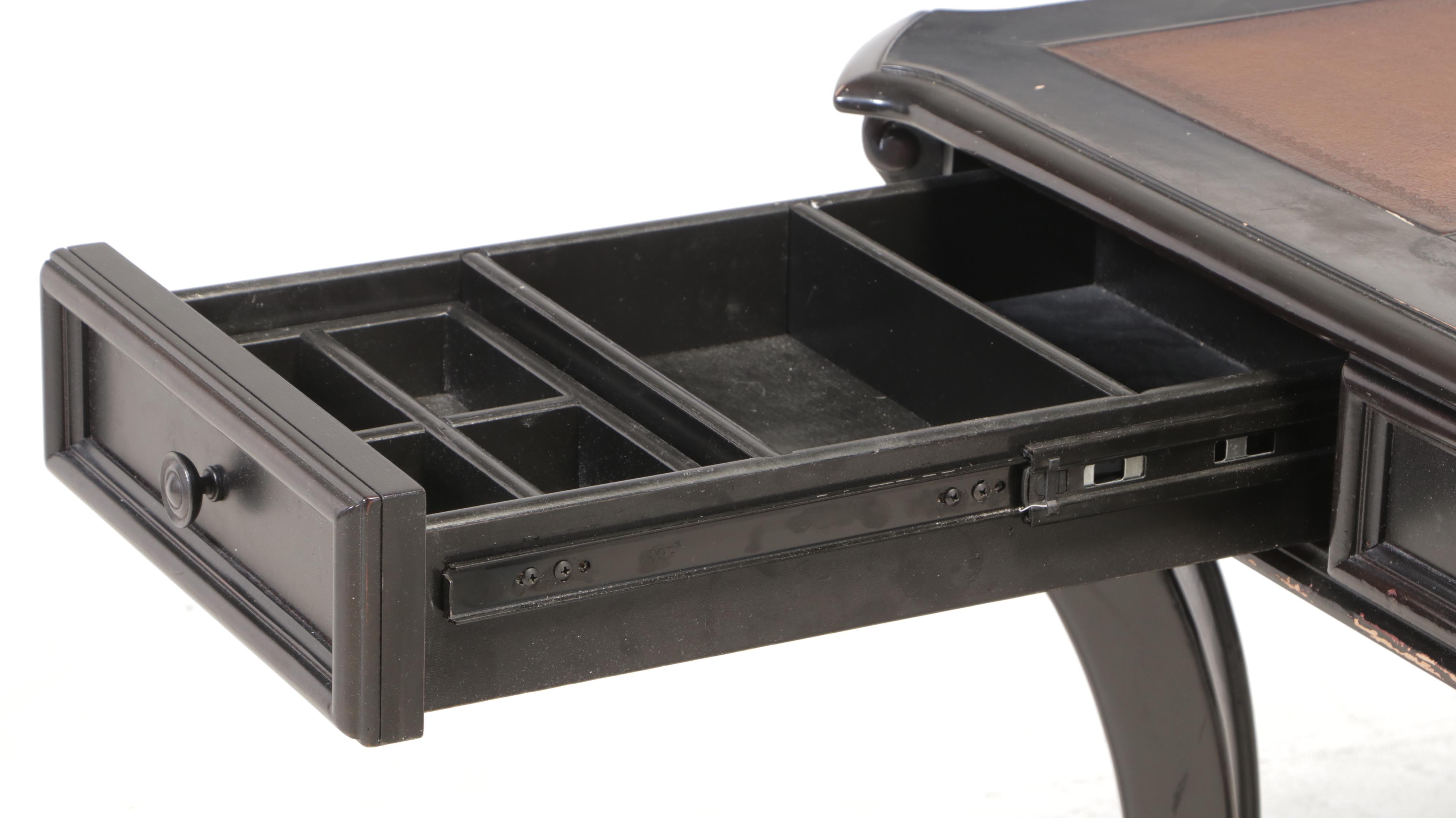 Hooker Furniture Leather-Top Wooden Desk with Keyboard Drawer