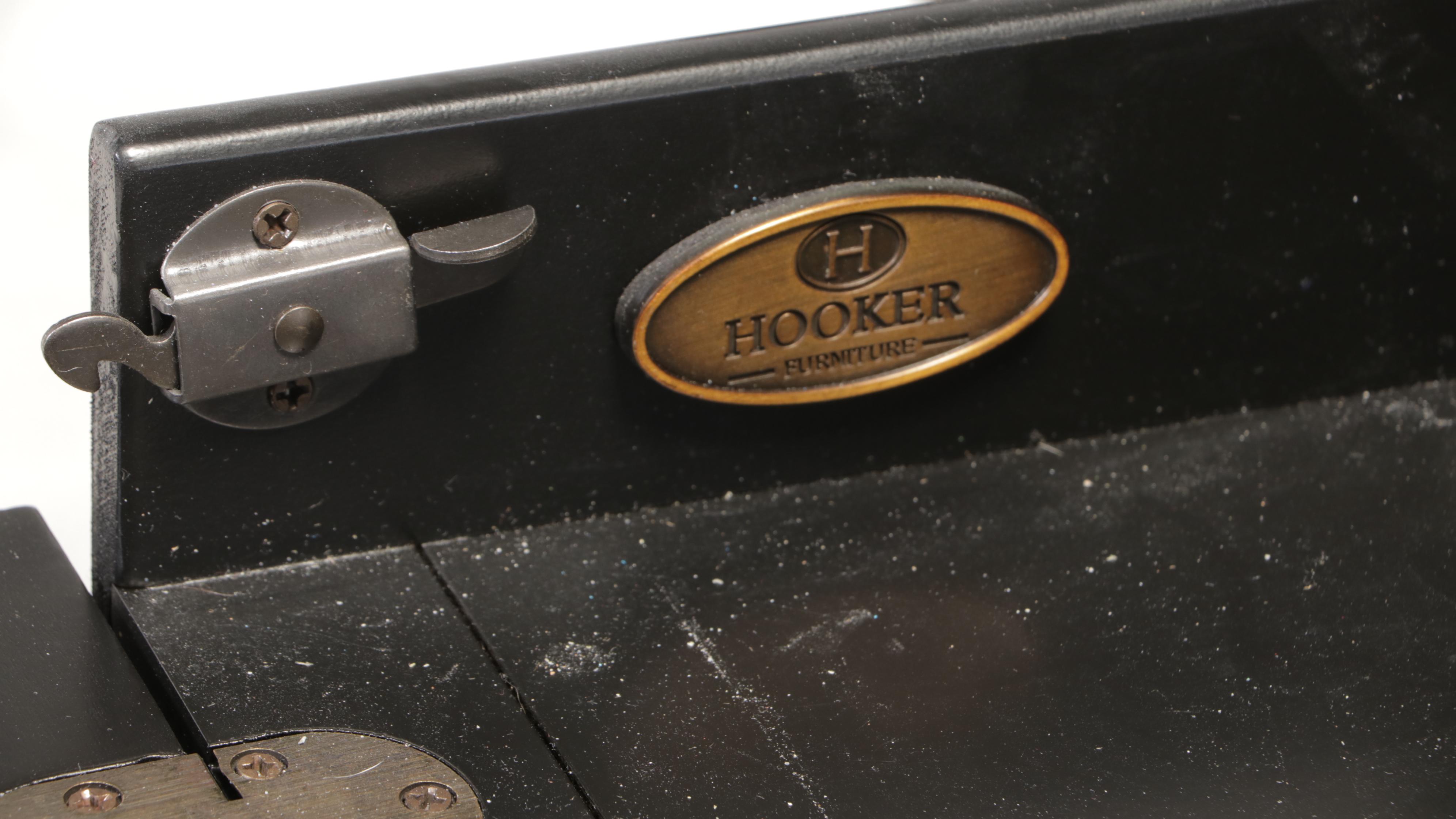 Hooker Furniture Leather-Top Wooden Desk with Keyboard Drawer